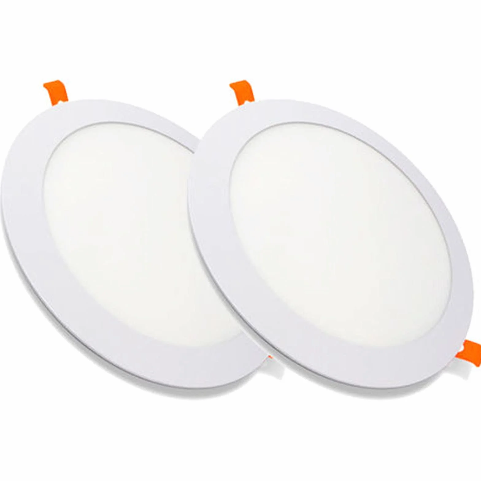 MUNDDY PACK DE 2 Downlight LED Panel Empotrable Redondo 6W 3000K Blanco Cálido Marco Blanco Driver Incluido