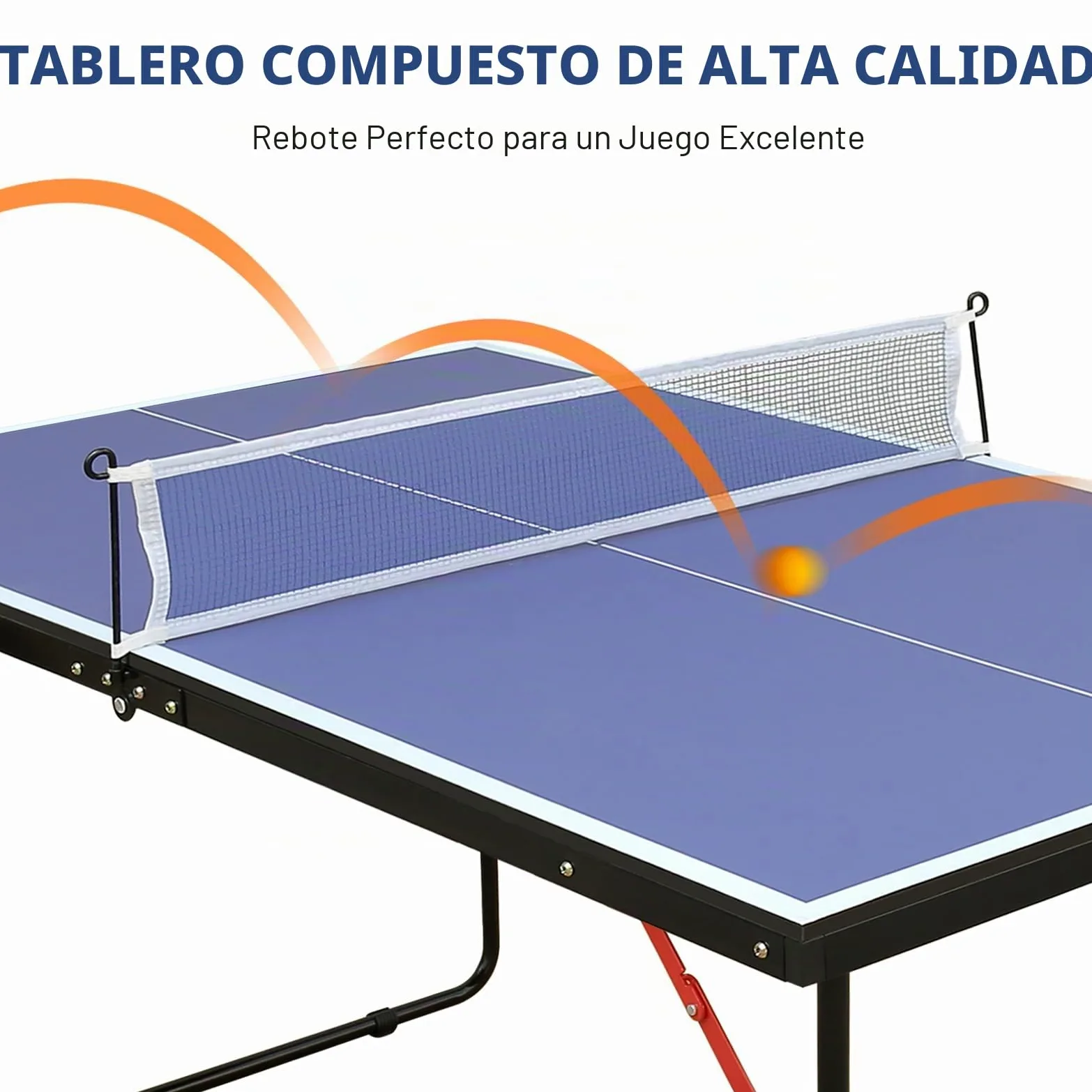 Mesa de Ping Pong Plegable y portátil, 137 x 76 cm, Juego de Mesa para Juegos de Interior y Exterior con Red, 2 Raquetas de Ping Pong y 3 Pelotas