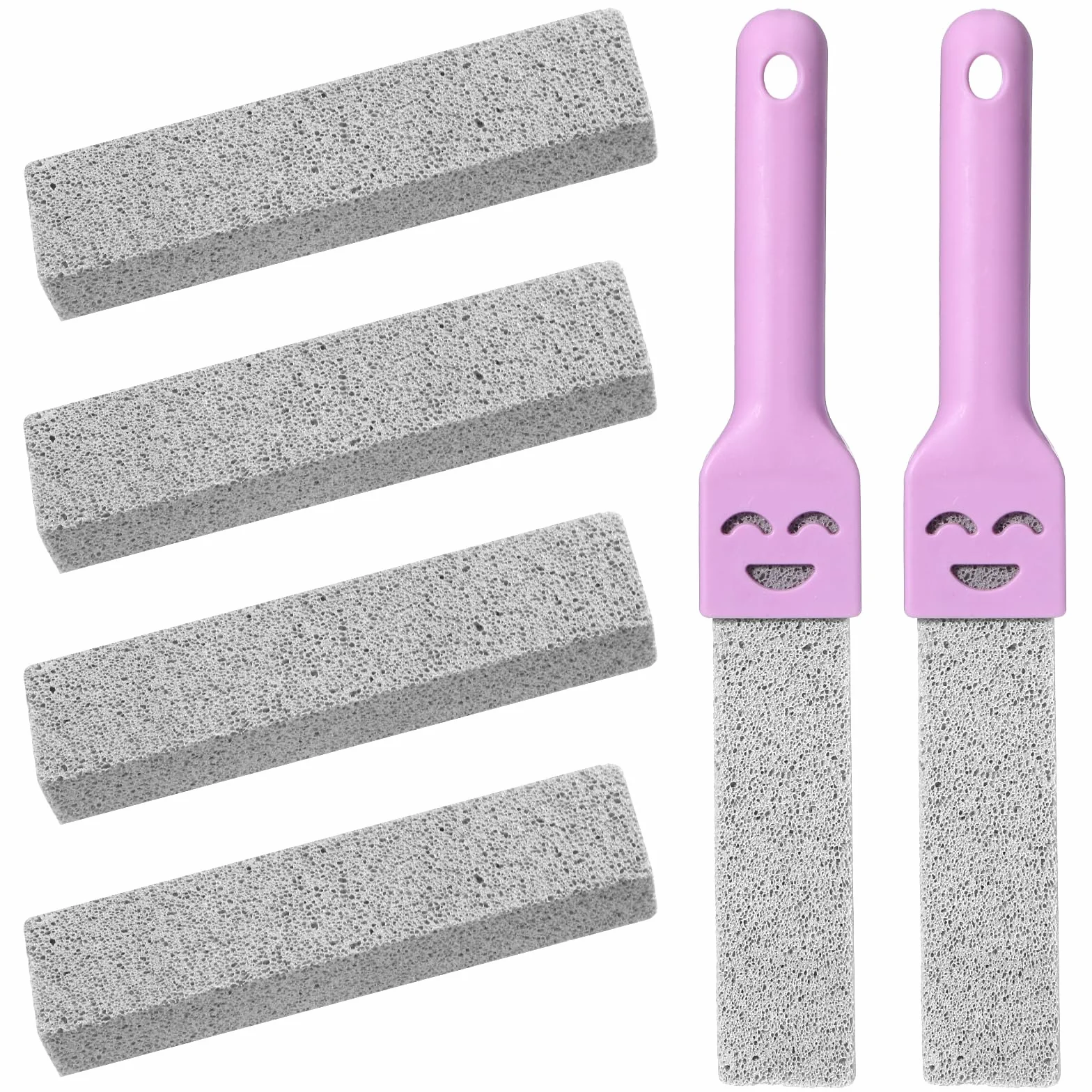 Pumice Stone Toilet Cleaner 4 Piezas Piedra Pómez con 2 Asas Rosas para Inodoro,Horno,Piscina,Barbacoa,Bañera