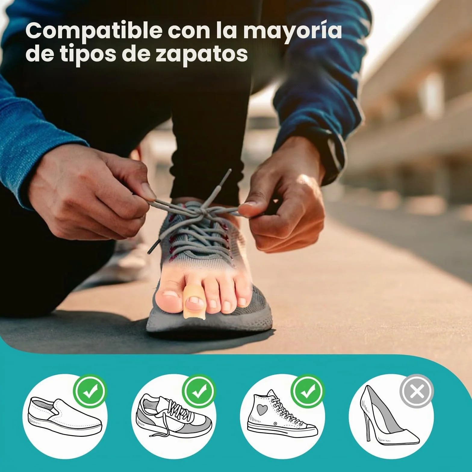 Corrector de dedos en martillo para mujeres - Enderezador de gel blando, realineación de dedos, 6 unidades, Grande, Beige