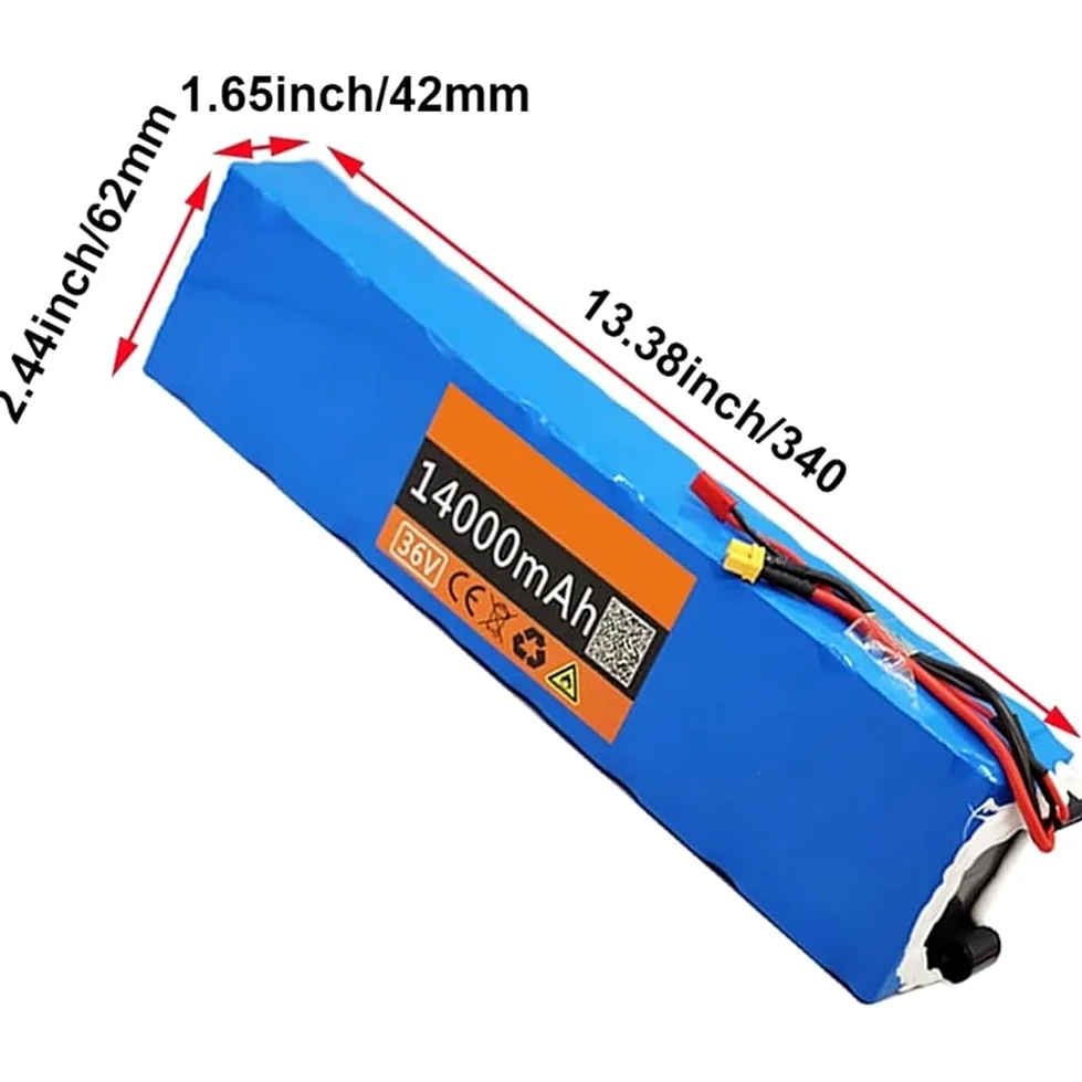 36V 10Ah 12Ah 14Ah Batería De Iones De Litio,para Patinete Eléctrico,con Cargador + BMS(XT30+JST,10Ah)