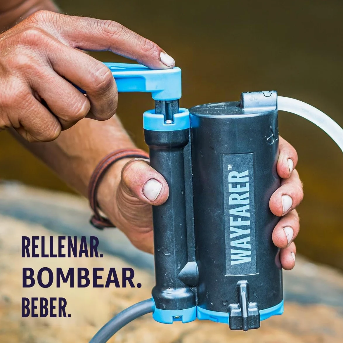 LifeSaver Wayfarer - Purificador de Agua Portátil Compacto y Liviano, Kit Supervivencia para Camping y Aventura, Filtro de Agua de Mano, Elimina el 99,99% de Bacterias y Microplásticos