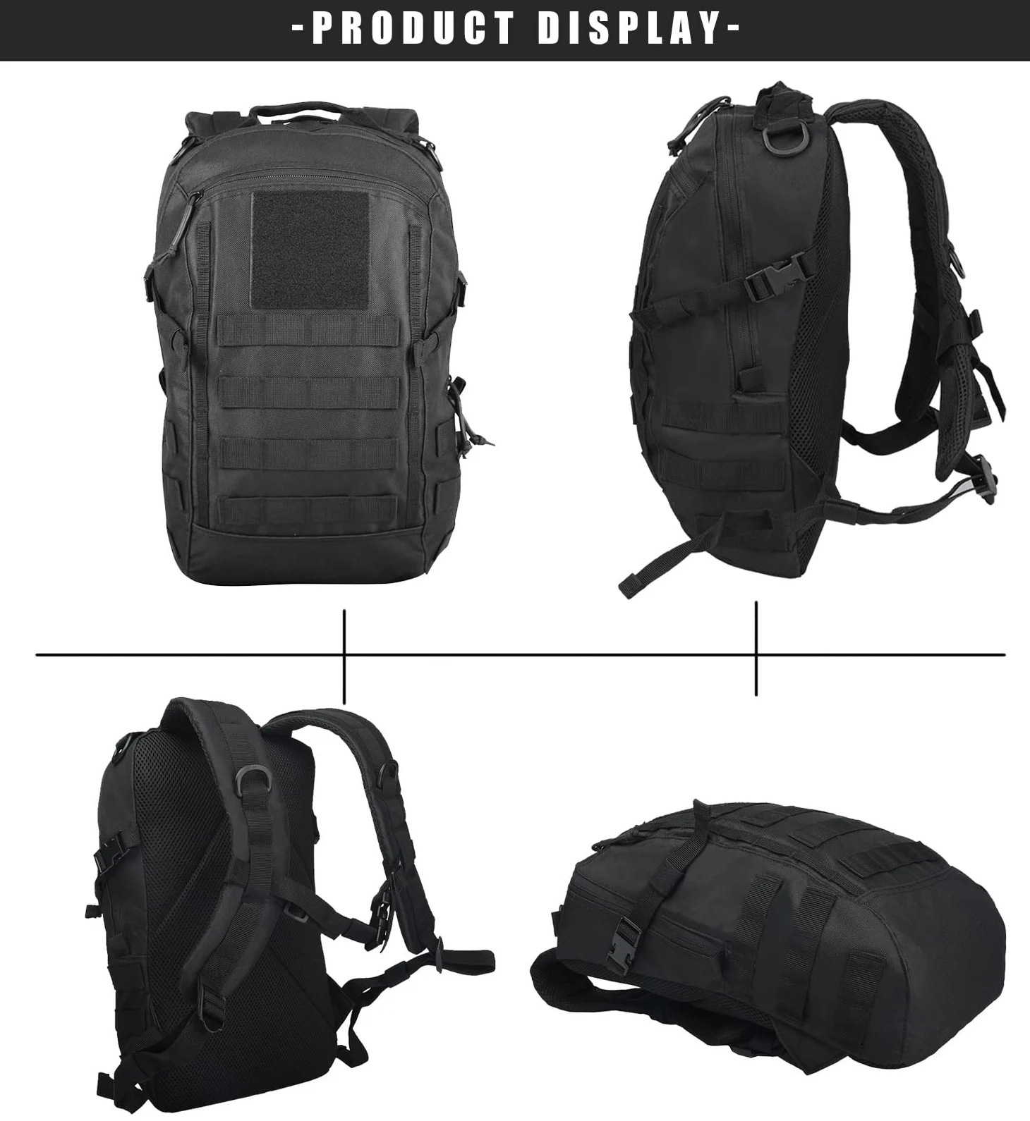 Miramrax Mochila pequeña de 12 L – Mini mochilas tácticas, mochila militar Molle, mochila para senderismo