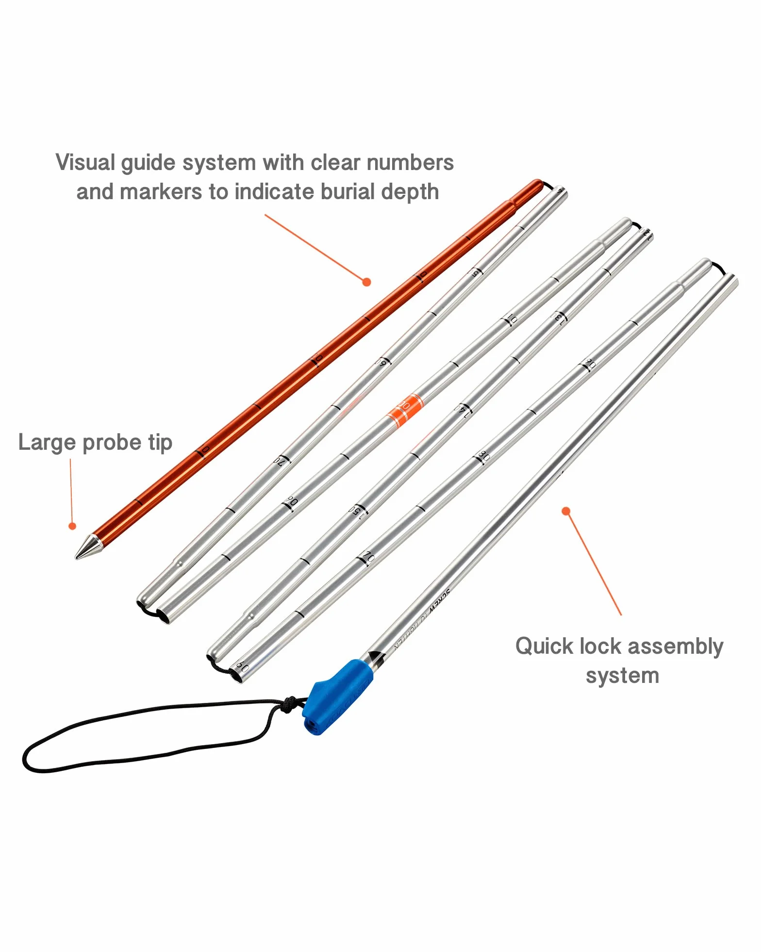 Ortovox Plata ALU 240 cm Sonda para avalancha