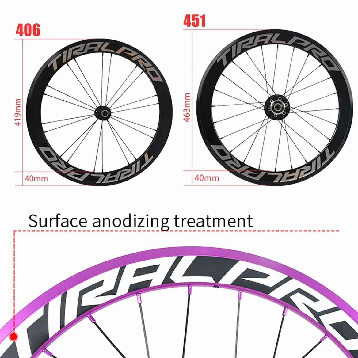 20'' 406/451 Juego De Ruedas Para Bicicleta Plegable Doble Capa Llanta BMX | 24H Freno De Disco Ruedas De Liberación Rápida Para Cassette 7-11 Velocidades(Gold,406)