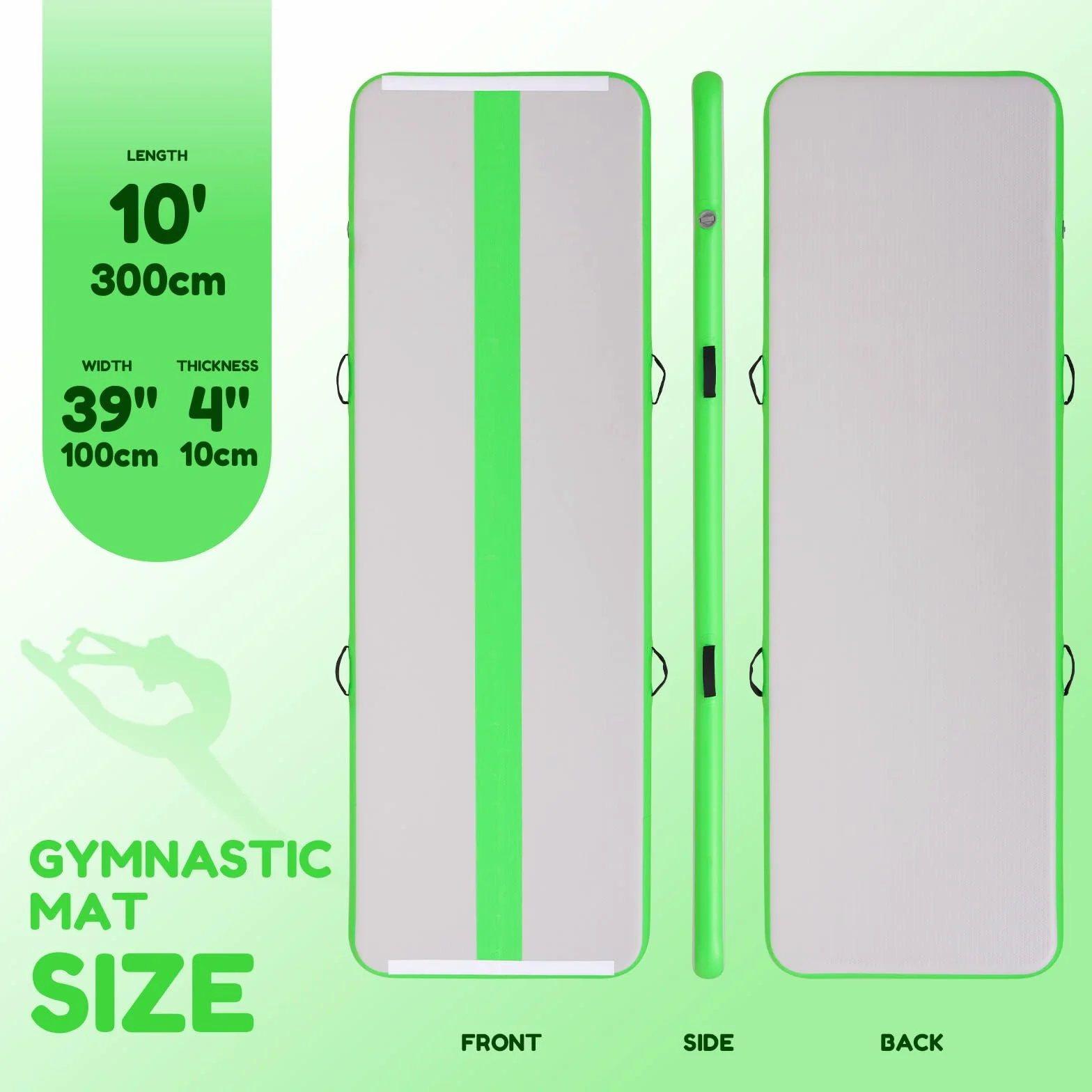 Colchoneta Gimnasia Artistica Hinchable Air Track 3M/4M 10cm Gruesa con Bomba de Aire Eléctrica