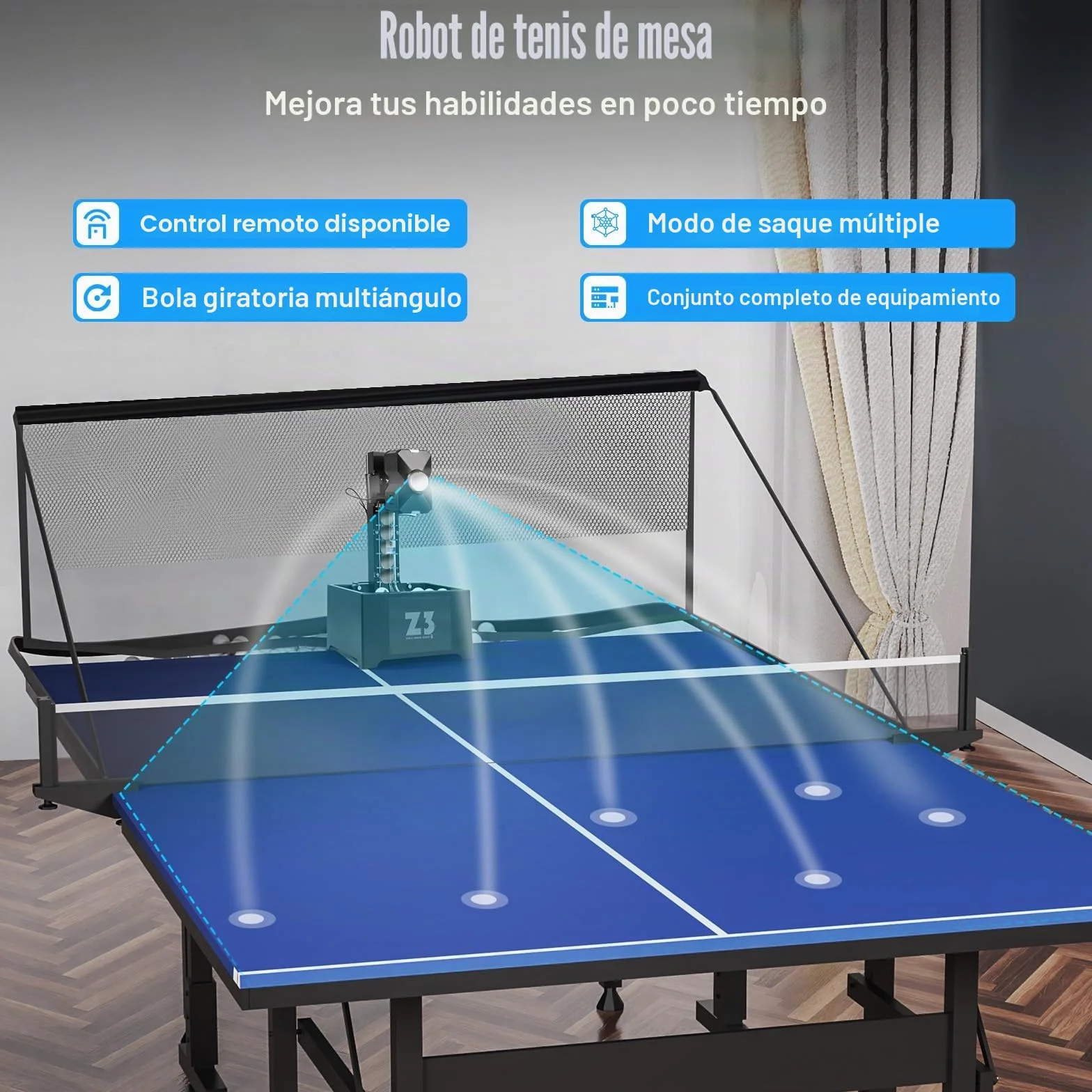 Robot de ping y pong para entrenamiento automático de tenis de mesa máquina
