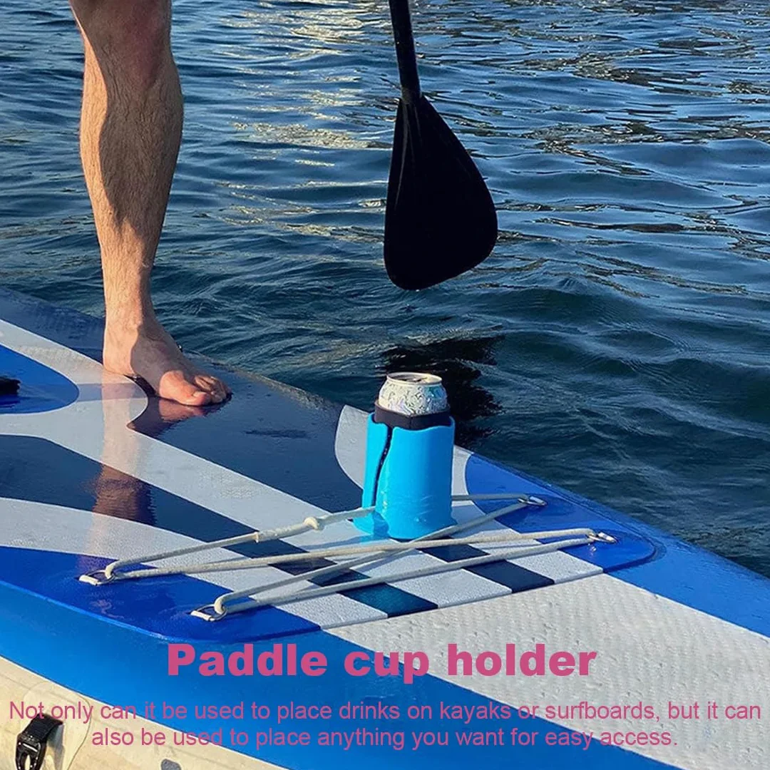 2 Piezas Accesorios SUP Soporte para Bebidas, Soporte para Bebidas Paddle Surf, Accesorios de Kayak Porta Botellas de Agua, Soporte para Tazas, Latas y Botellas (Azul, Rojo)