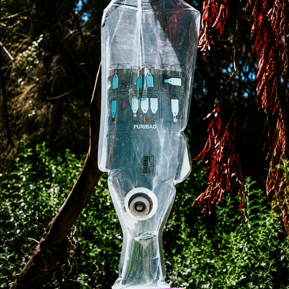 PuriBag: Purificador de agua Sistema de camping para senderismo, supervivencia, viajes, perfecto para almacenamiento de agua y viajes, 10L (2.5 galones)