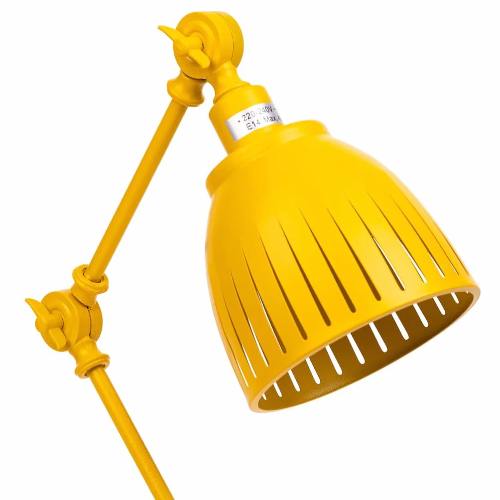 WANDERLUST DECO Lámpara flexo de mesa de metal amarillo