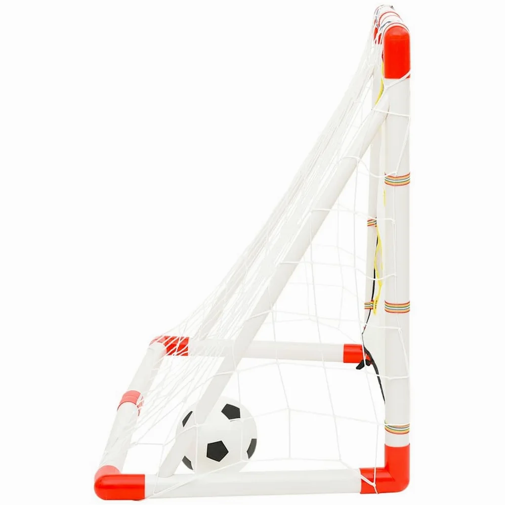 Juego de portería de fútbol con portería de 120 x 51 x 77,5 cm, plegable con red, bomba, pelota, estacas, resistente a la intemperie para niños, jóvenes, ocio en el jardín, parque, pasillo