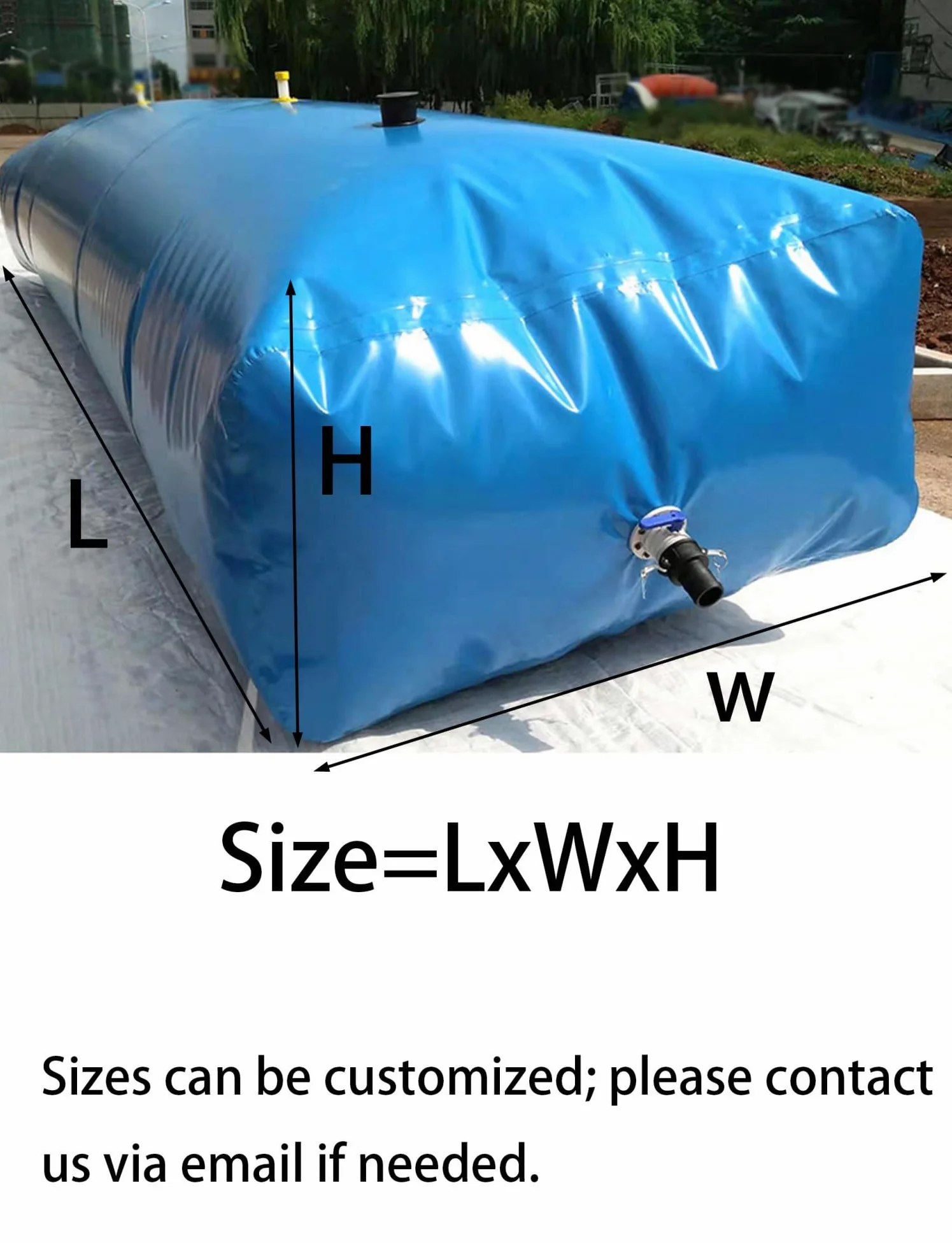 Bolsa grande de almacenamiento de agua, cubo de agua flexible plegable, a prueba de fugas con grifo, resistente para extinción de incendios, jardinería y uso de emergencia