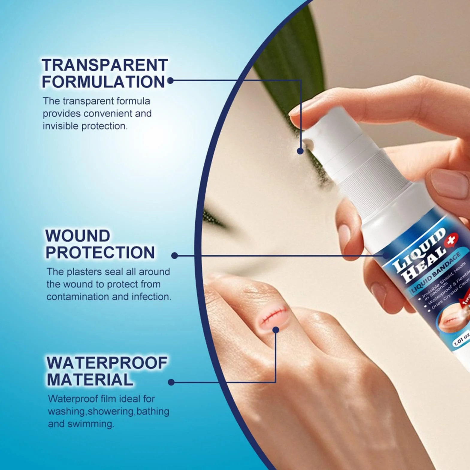 Pegamento líquido para la piel, apósito impermeable sellado rápido, cubierta adhesiva, suministro médico 1.14 pulgadas