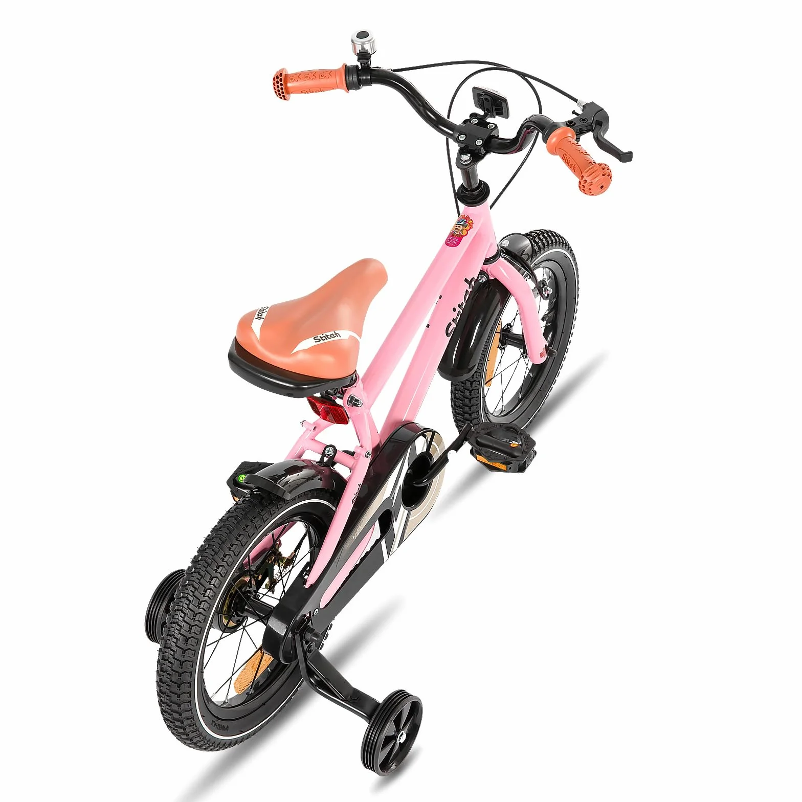 STITCH Bicicleta Infantil 14/16/18/20 Pulgadas para niñas y niños de 3-13 años, 14/16/18/20 Pulgadas Bicicleta para niños con estabilizadores (Rosa, Beige, Azul, Plata, Verde)