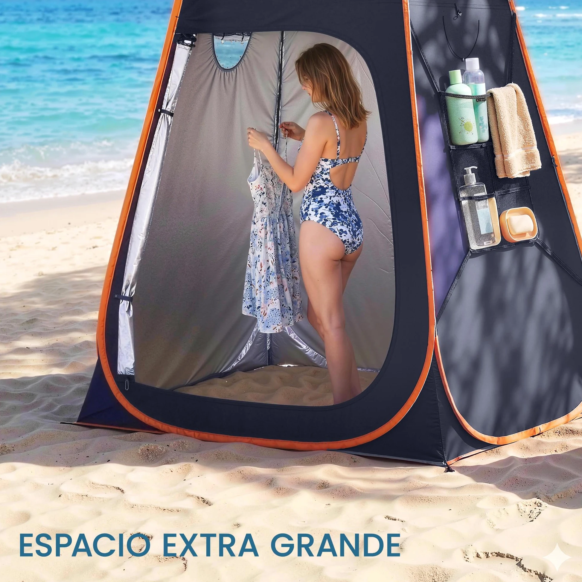 Outsunny Tienda de Campaña Instantánea Pop-Up 152x152x200 cm Azul Oscuro Impermeable 2000mm UV 30+