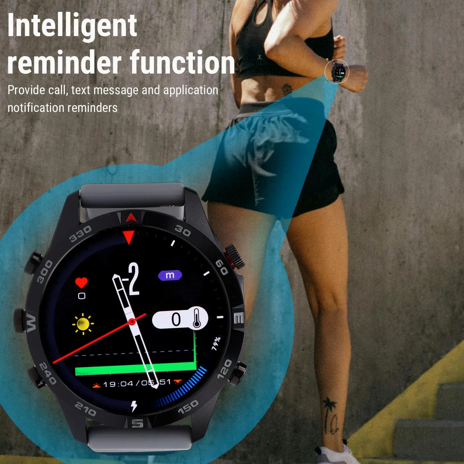 SUNGOOYUE Reloj Inteligente, Reloj de Buceo Inteligente a Prueba de Agua con Sensor de Profundidad de 100 M Duración de la Batería Pantalla de 1,43 Pulgadas para Buceo, Snorkel, Natación,