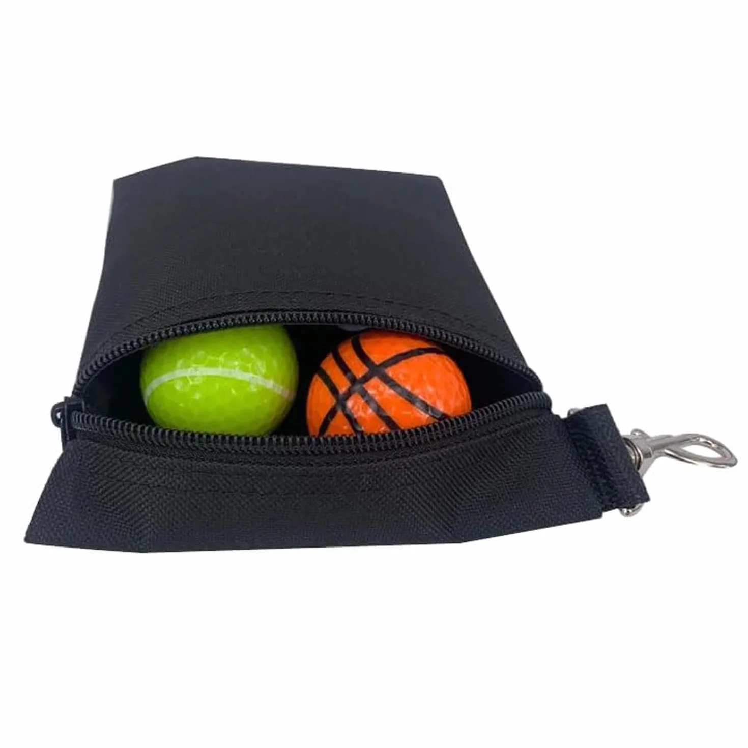 1Unidad Bolsa de Golf con Cremallera y Mosquetón de Metal - Organizador de Tees y Bolas Compacto - Accesorio Duradero para Hombres y Mujeres