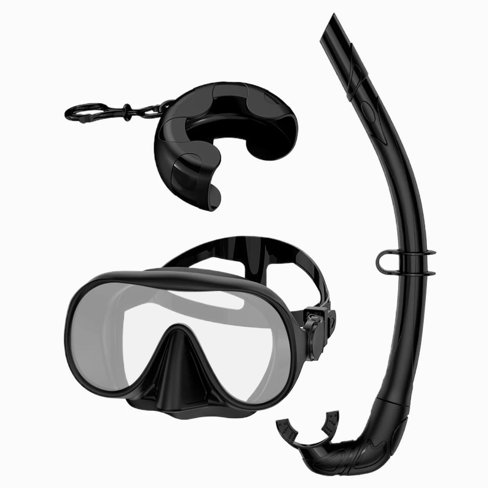 Equipo de snorkel para adultos, gafas de natación panorámicas, con caja, correa ajustable, máscara de buceo plegable, para mujer, hombre, entrenamiento de natación, vacaciones en la playa