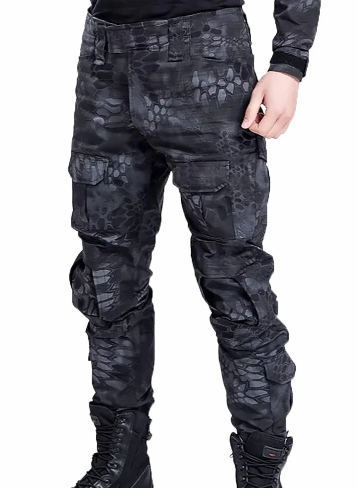 Pantalones de combate BDU para hombres con rodilleras de protección