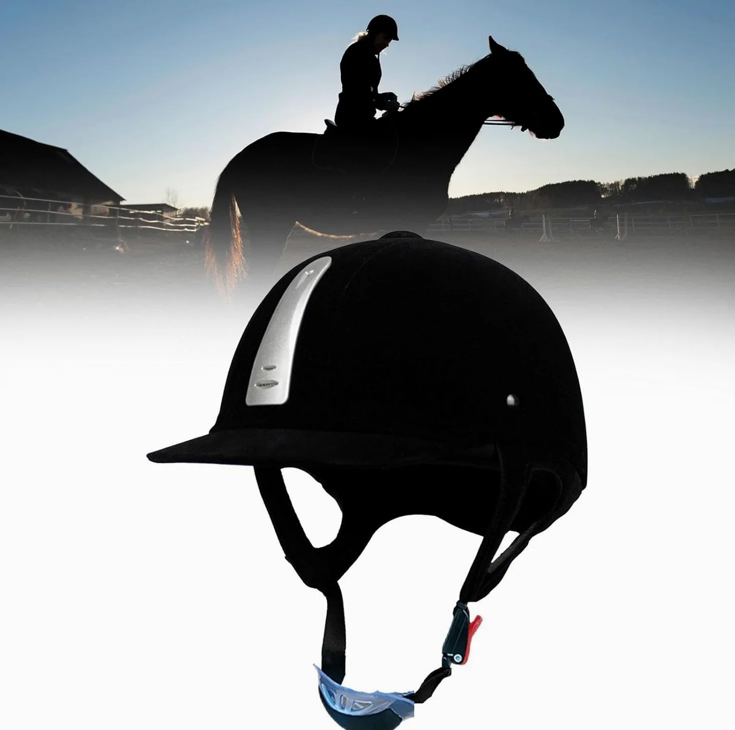 Sombrero de equitación Equipamiento Deportivo Casc Casco for Montar a Caballo, Gorro Ecuestre, Circunferencia de la Cabeza 54-62 cm, Ligero, Gorra de Montar, Equipo Ecuestre Ajustable