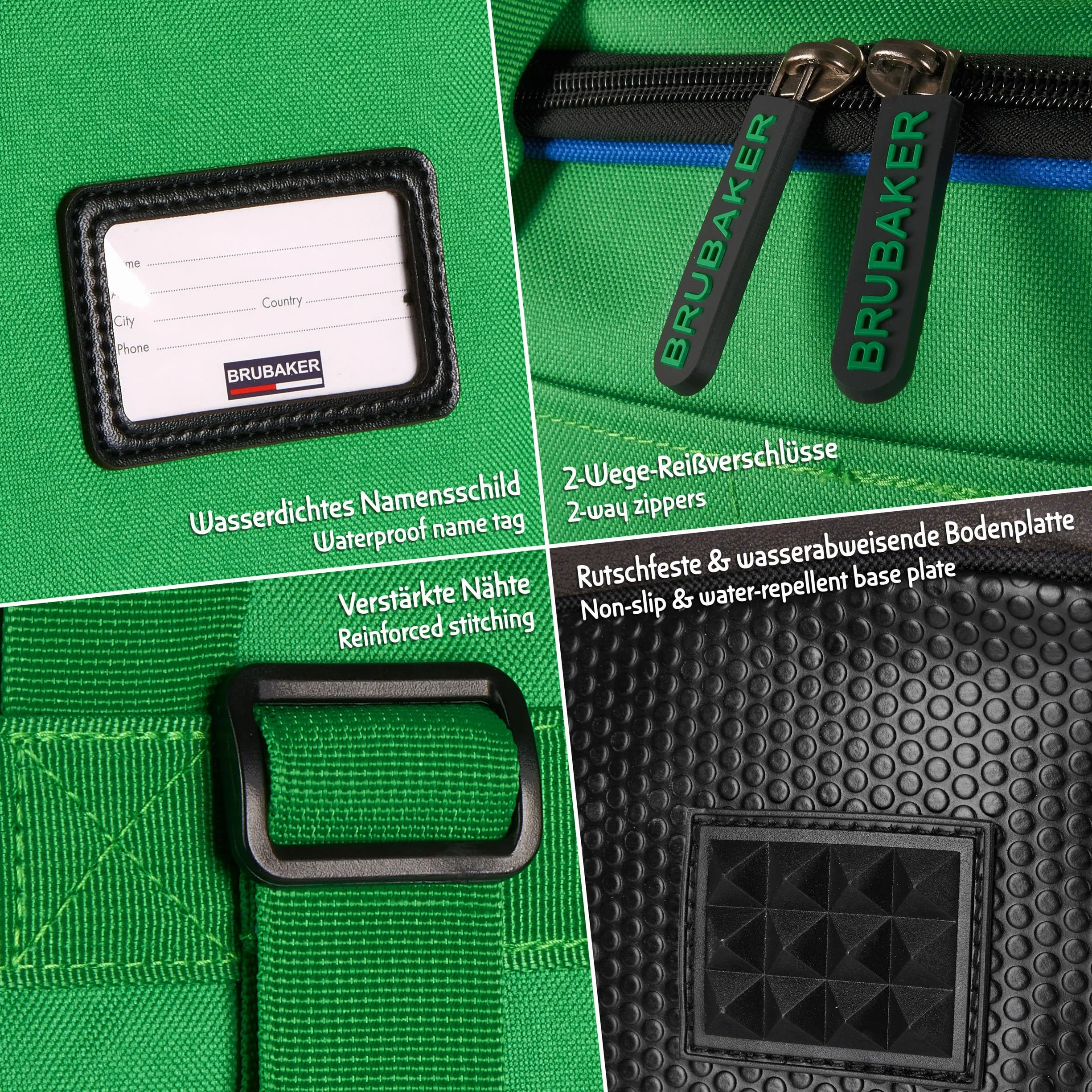 BRUBAKER 'Super Champion 2.0' Bolso para Deporte - Mochila Porta Botas De Esquí - Verde/Azul