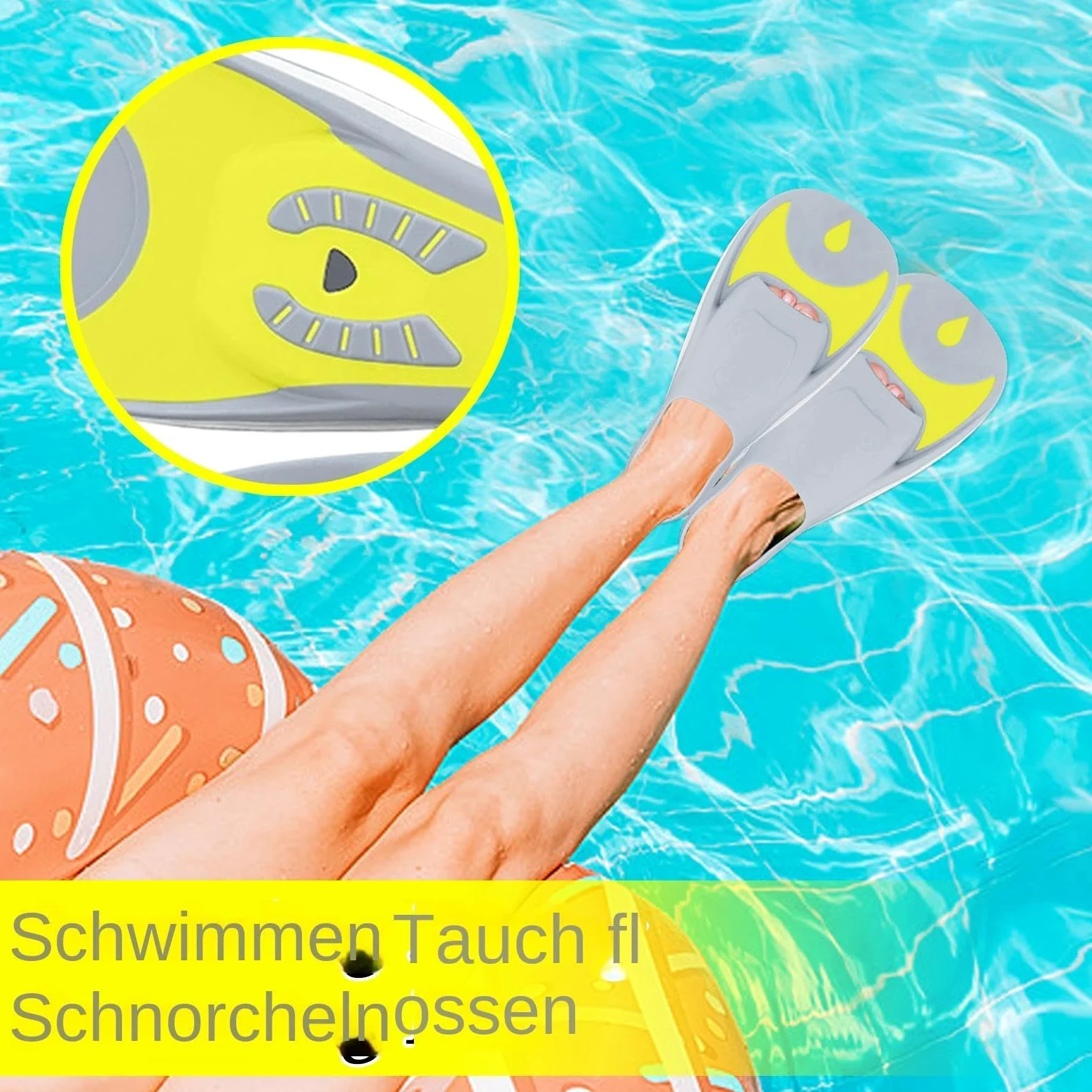 Aletas de Natación Portátiles, con un diseño ergonómico y estabilizador | Aletas cortas de natación y esnórquel Para entrenamiento, bodyboard, viaje, hombres, mujeres, niños y niñas