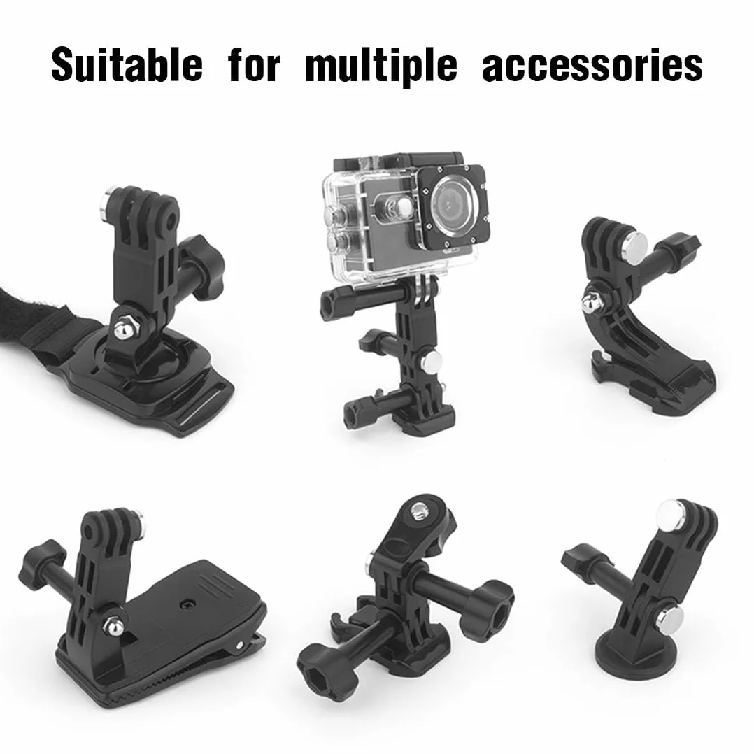 Brazo giratorio ajustable para cámara acción,accesorios montaje GoPro para GoPro Hero 10,9,8,7,6,5,Xiaomi, Fusion,DJI Osmo,SJCAM, soporte para casco motocicleta GoPro Pole (16 piezas)