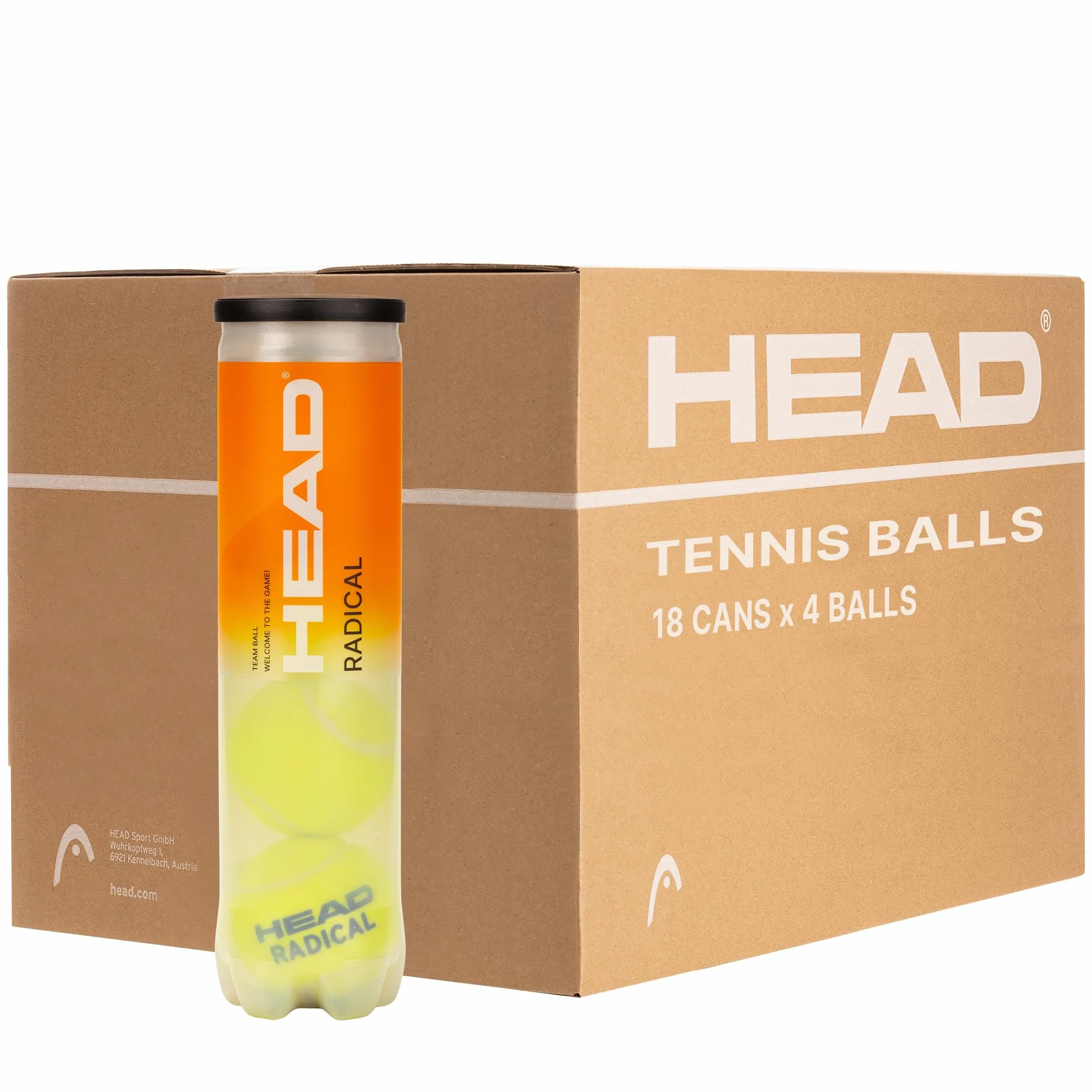 HEAD Radical Box - 4B x 18 Tubos (72 Pelotas)