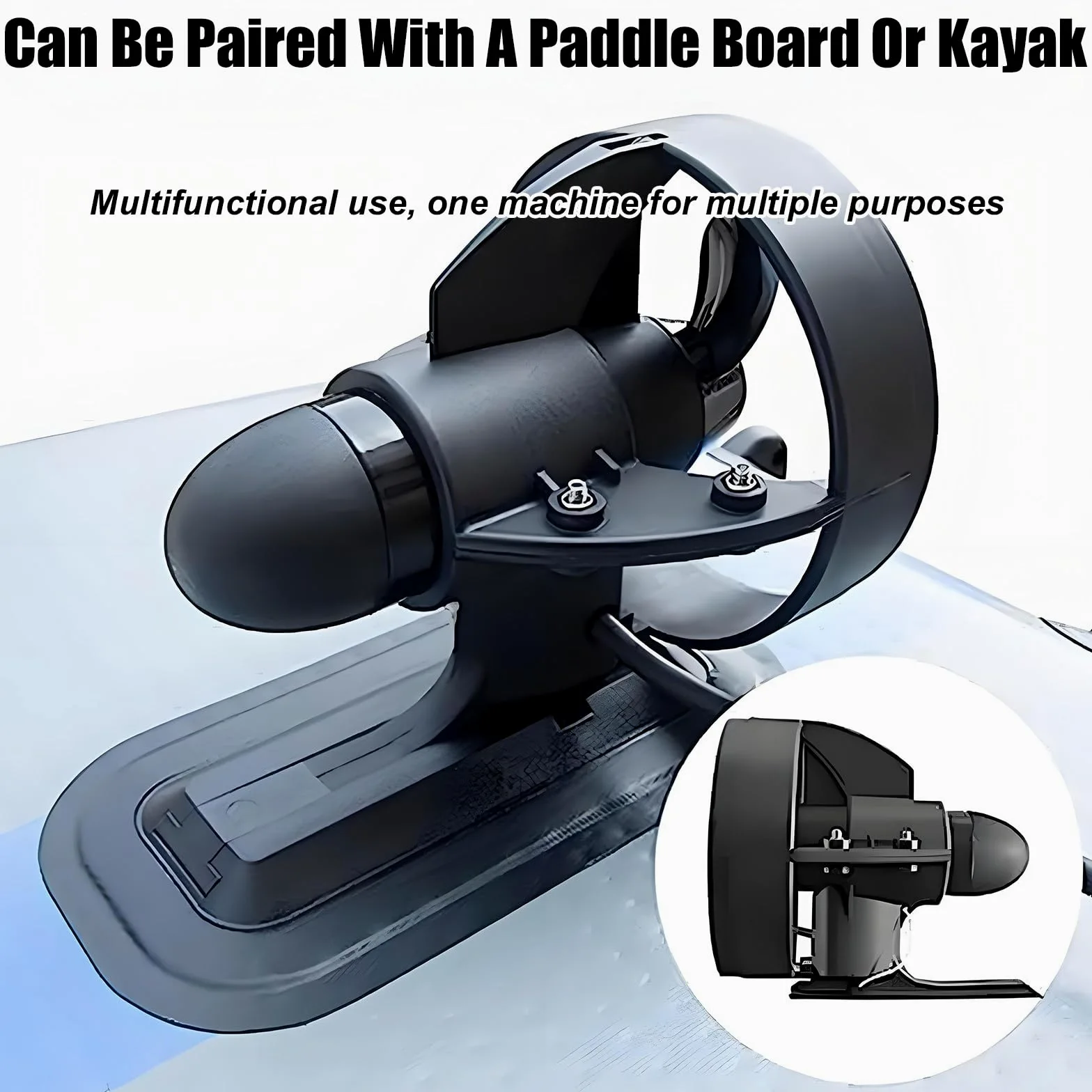 Motor Eléctrico para Kayak, Kit Motor para Kayak, Motor Arrastre 288w con Velocidad 5km/H, 90 Min Uso Continuo, Instalación Sin Herramientas En Los Rieles del Kayak