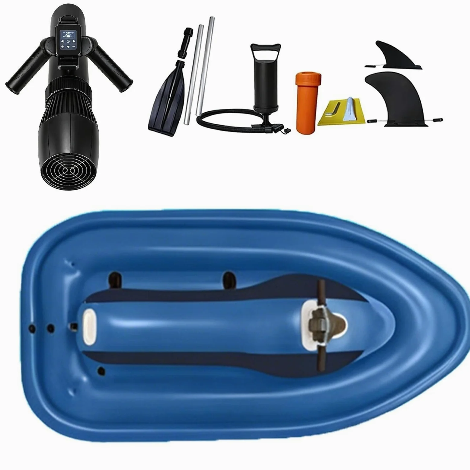 Lancha Jet Inflable for 2 Personas con Motor sin escobillas de 500 W/700 W, Scooter acuático Plegable de 330 LB for Adultos, Lago y Piscina