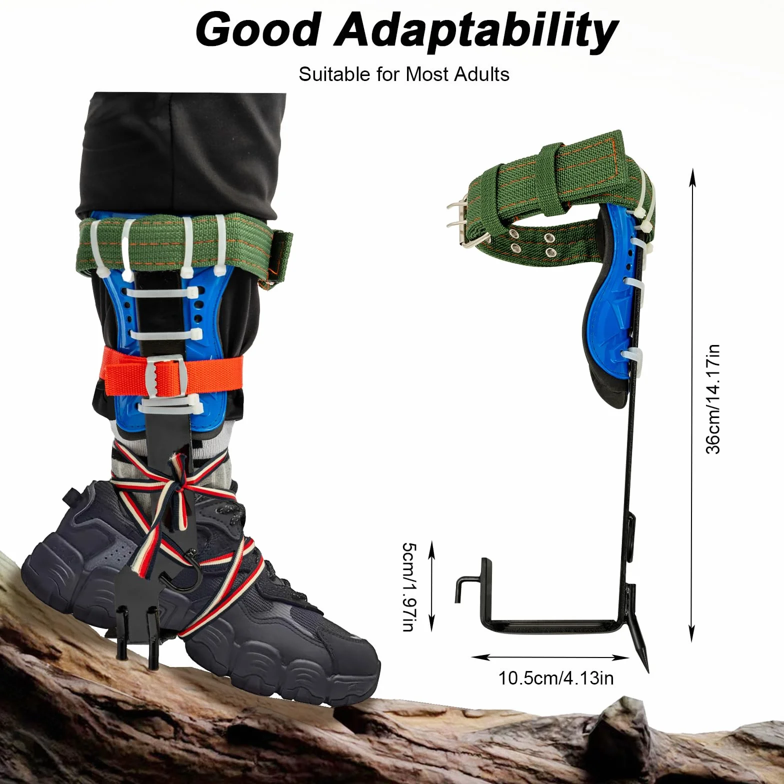 Juego de equipo para escalada de árboles, 1 par de equipos de escalada de árboles, 100 kg, cuerda de sujeción, crampones, pinchos con cinta de seguridad