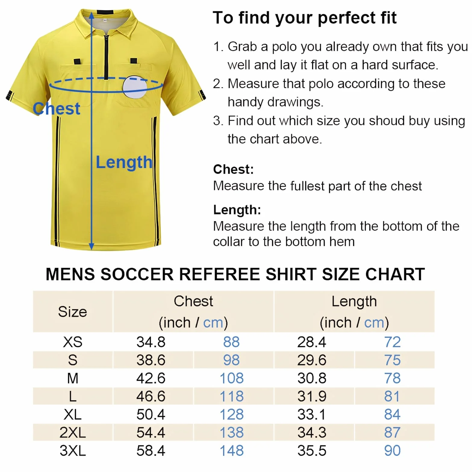 TopTie Camiseta Manga Corta Camisetas árbitro Disfraz Deporte Ropa Camisetas fútbol Polo T-Shirts con Dos bosillos Cremallera 1/4
