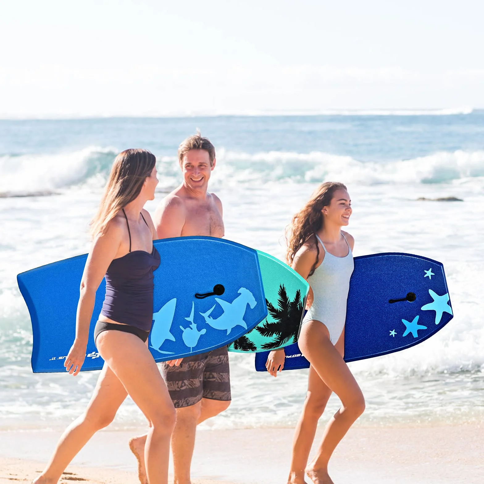 Goplus Bodyboard 105 cm Tabla de Ondas Ligero Resistente Correa Muñeca