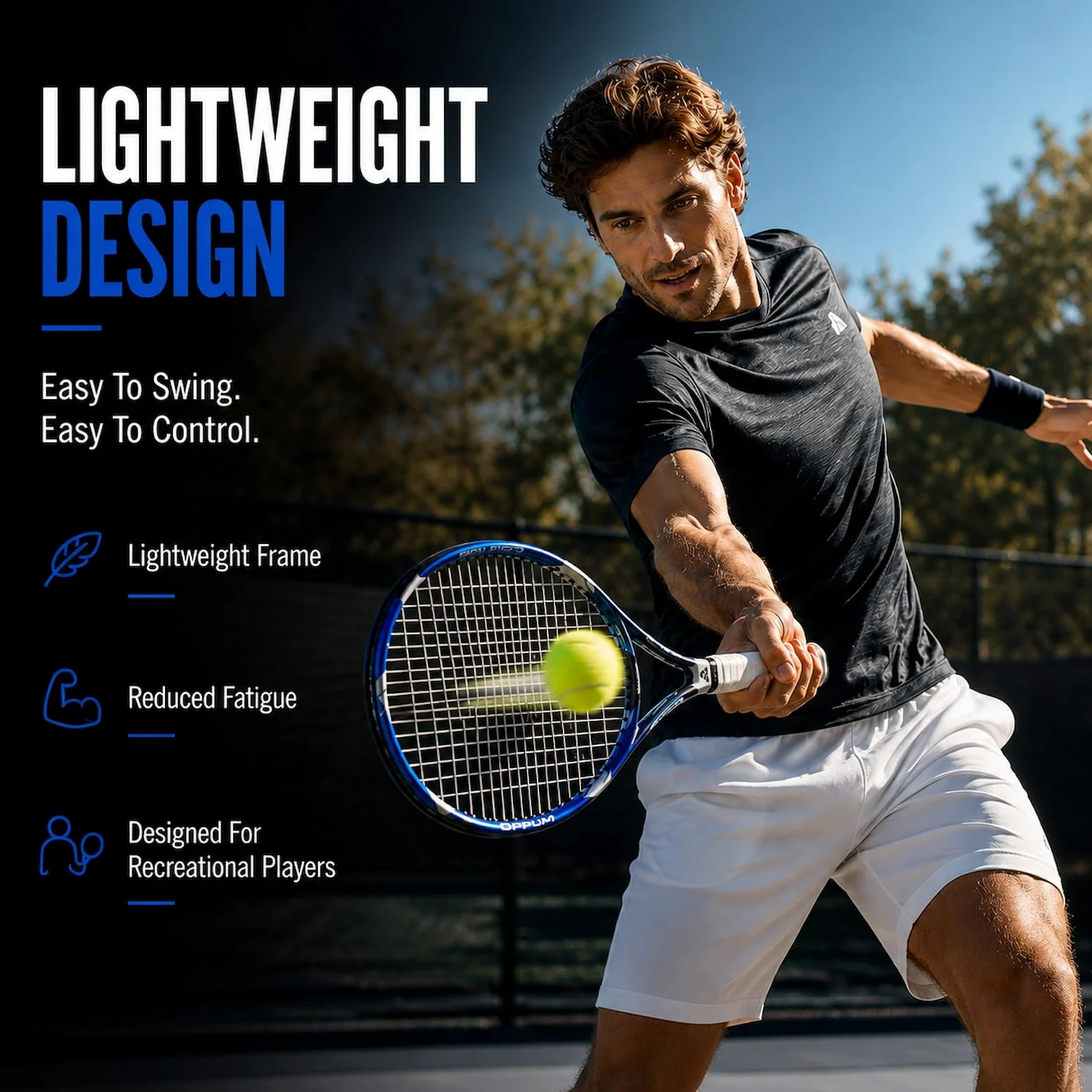 PRO-500 - Raquetas de tenis para adultos, paquete de 2 raquetas preencordadas para principiantes e intermedios con bolsa de transporte y 2 pelotas, cabeza de gran tamaño de 105 pulgadas
