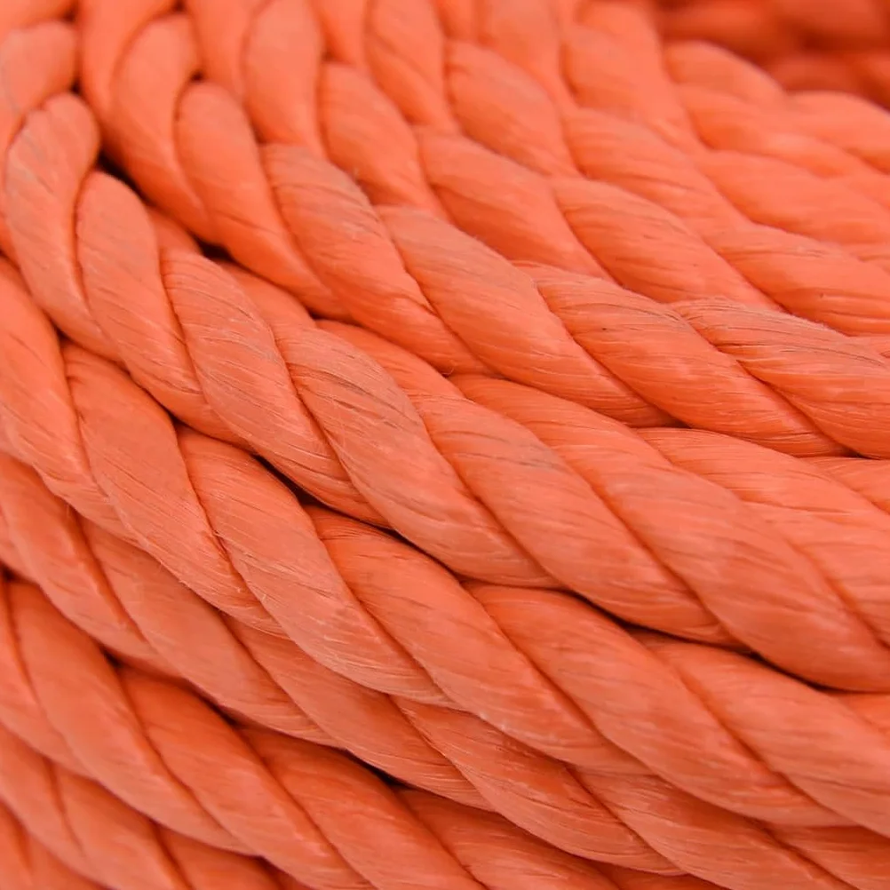 Cuerda de trabajo naranja 10 mm 50 m polipropileno resistente resistente para jardín, barco, camping, taller y hogar para atar, tensar, amarrar y anudar