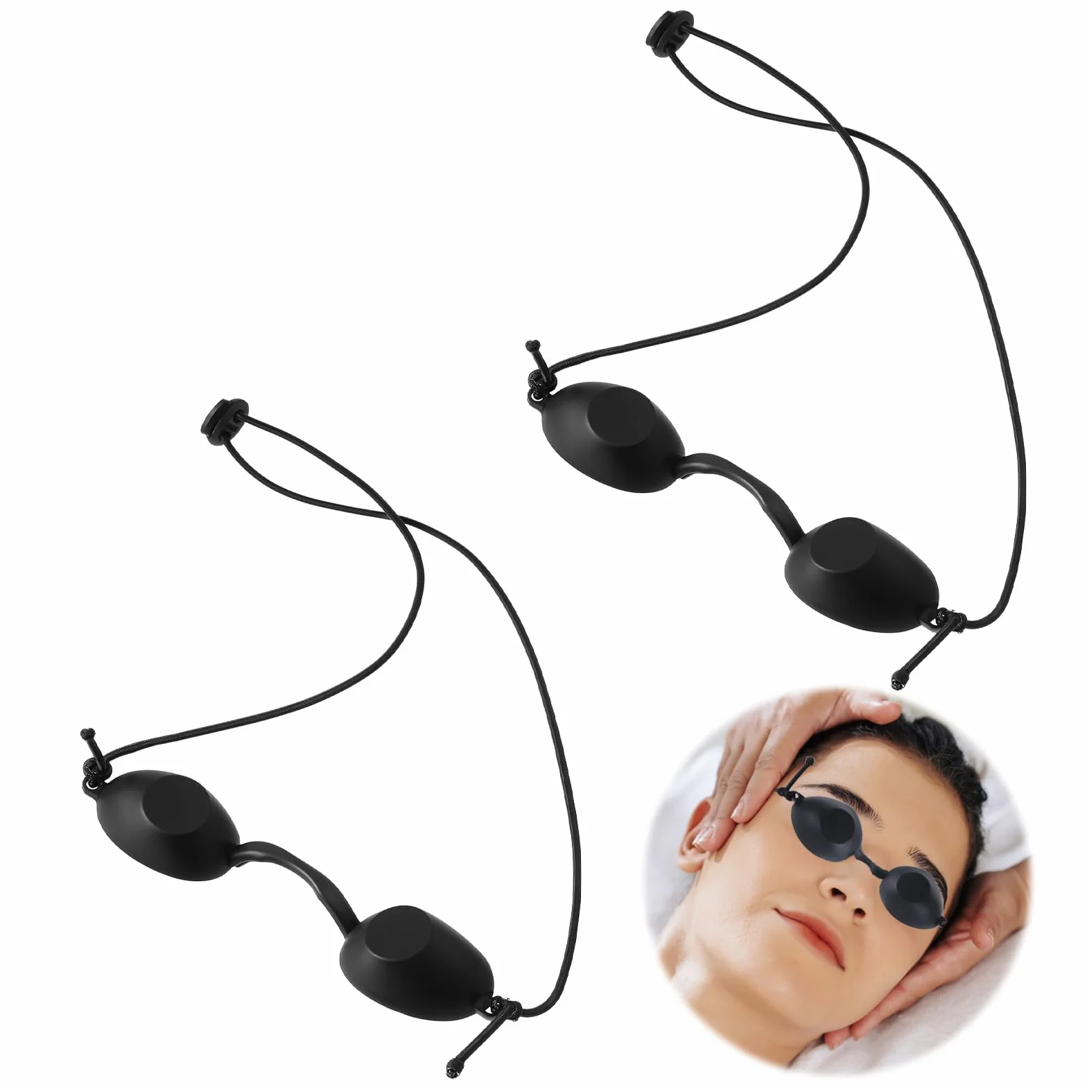 Gafas de solárium protección UV bronceado LED negro