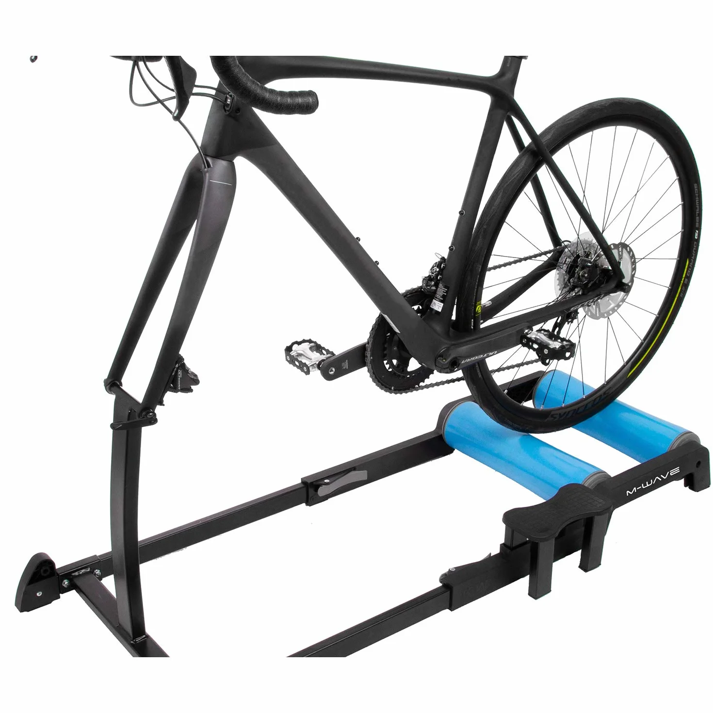 M-Wave Yoke'n'Roll 65 Rodillo de Entrenamiento de Bicicleta, Unisex Adulto, Negro/Azul, für 26"-29"