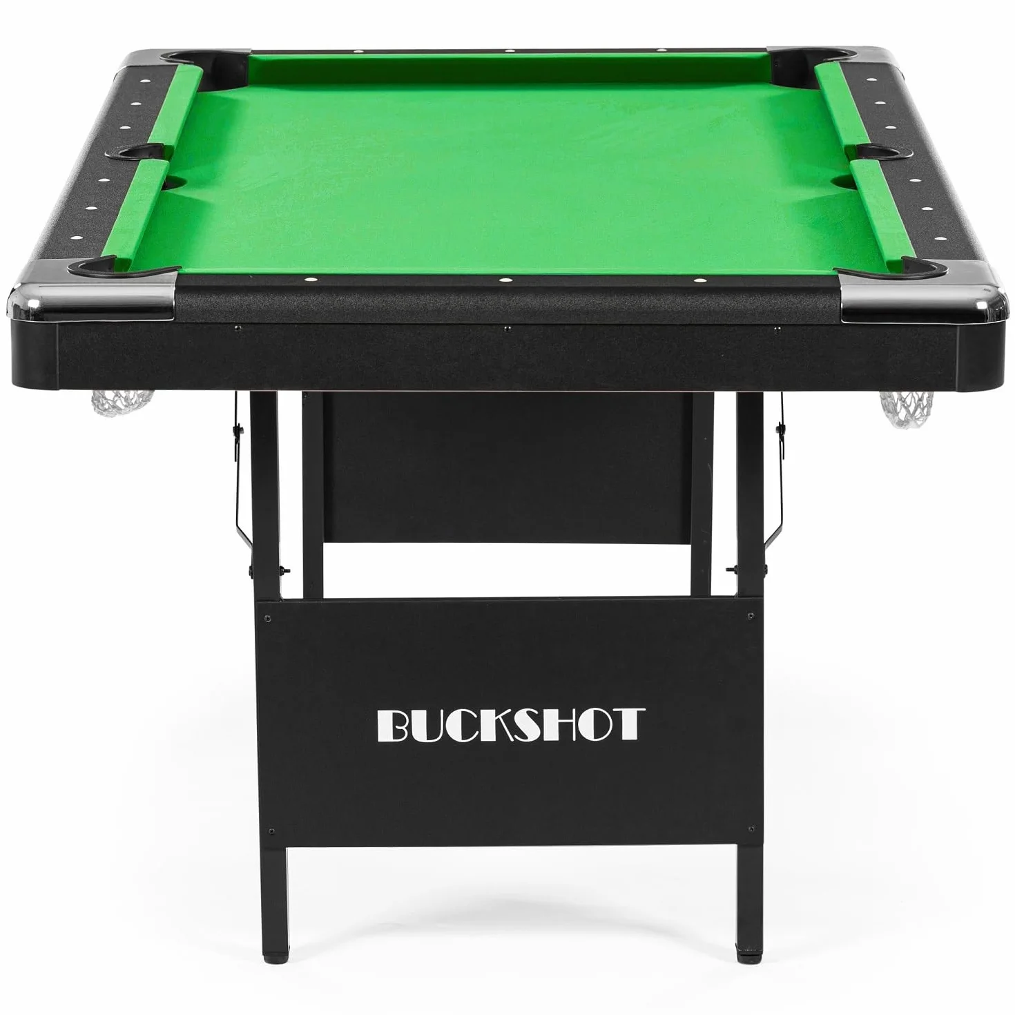Mesa de billar plegable Buckshot Atlanta 193x109x81 cm 6 pies verde y negro