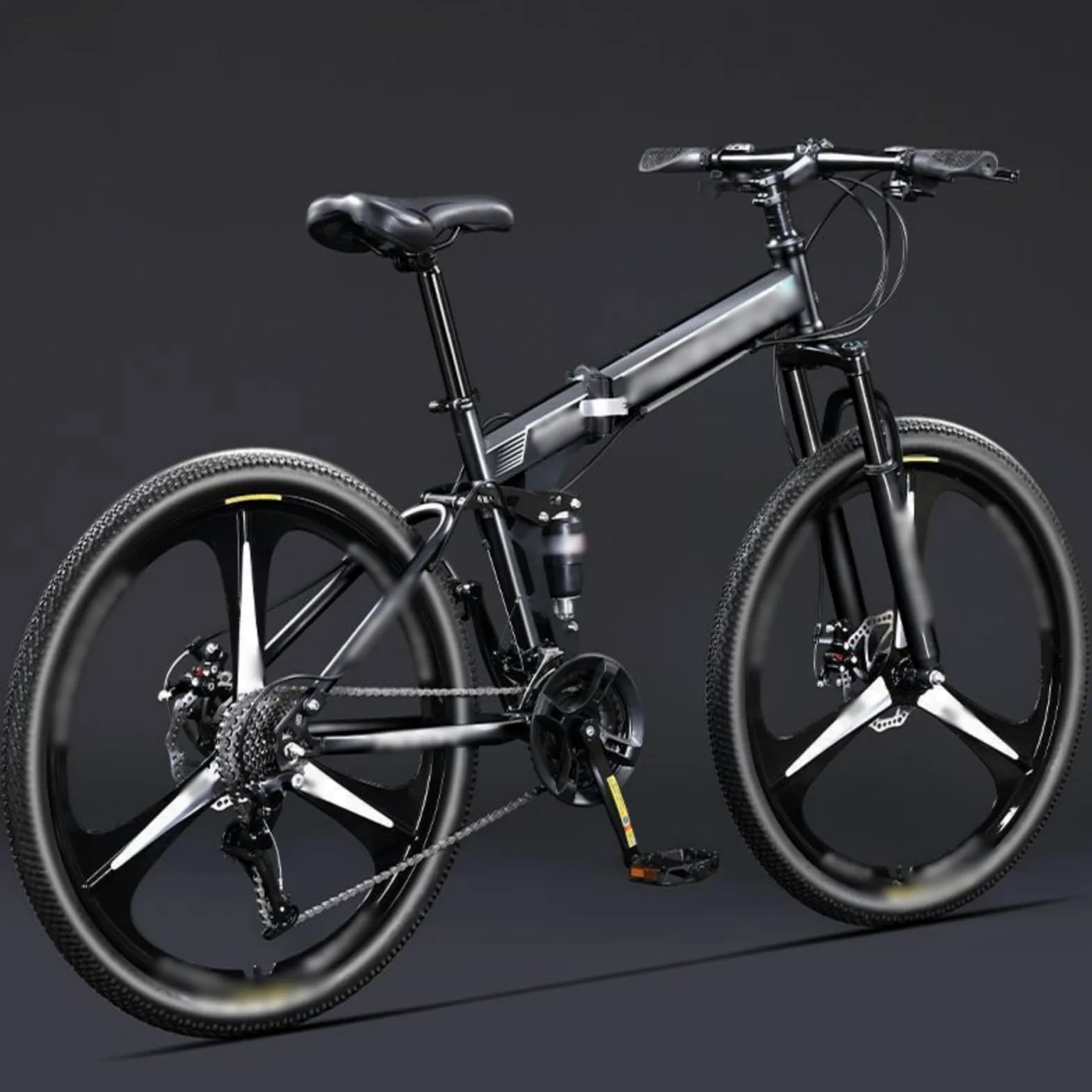 Bicicleta De Montaña Plegable De 24/26 Pulgadas con Suspensión Doble De 21 Velocidades Y Ruedas Integradas, Cuadro De Acero De Alto Carbono, para Adultos, Hombres Y Mujeres
