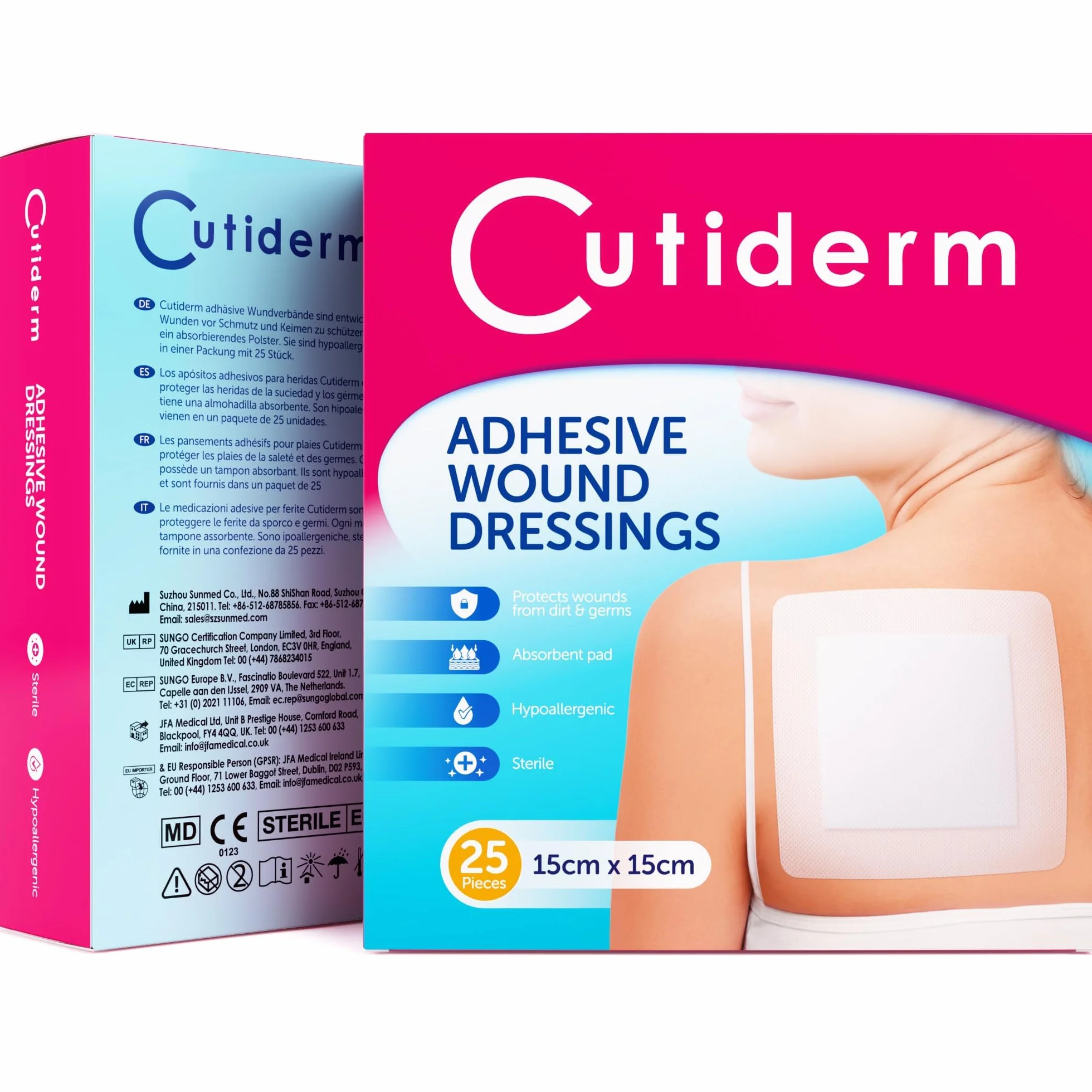 Cutiderm Apósito adhesivo estéril 15cm x 15cm caja 25