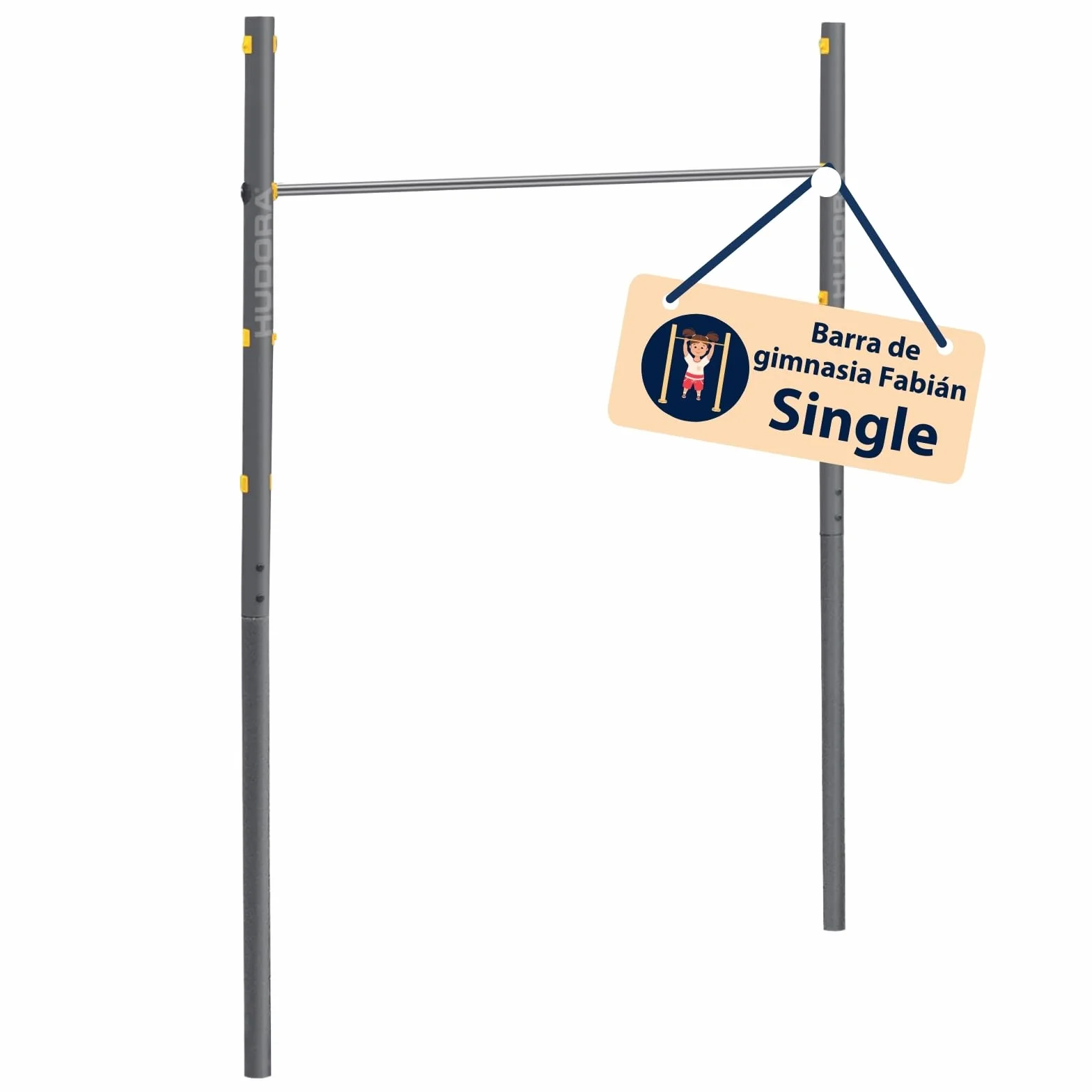 HUDORA Turnreck Fabian - barra alta para exterior - barra alta para el jardín - juego de trepa para niños y adolescentes - barra alta 100 kg peso usuario