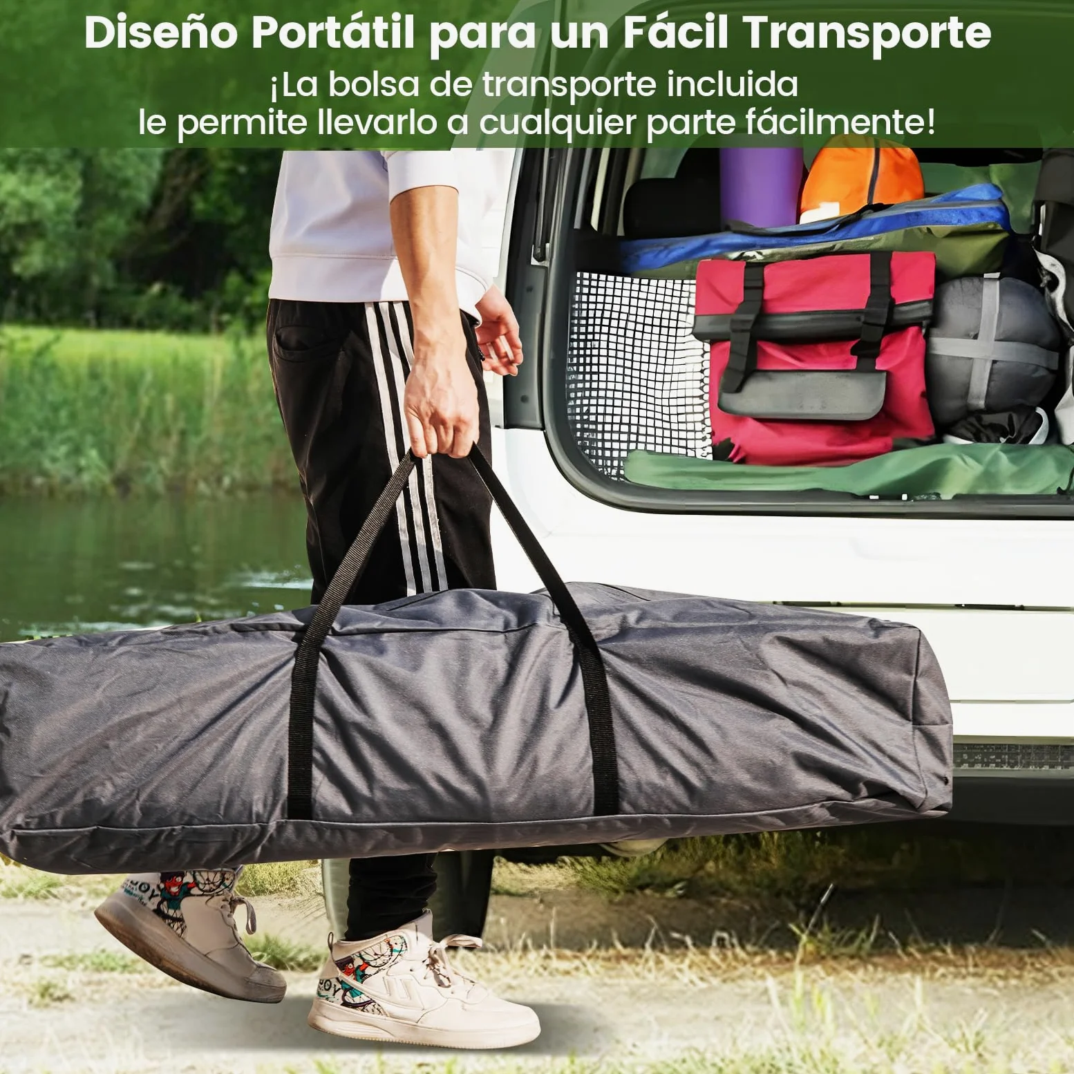 GOPLUS Carpa de Campamento Pop-up con Soporte Automático | Tienda Familiar para 4-6 Personas con Tela Resistente al Sol y la Lluvia, Bolsa de Transporte