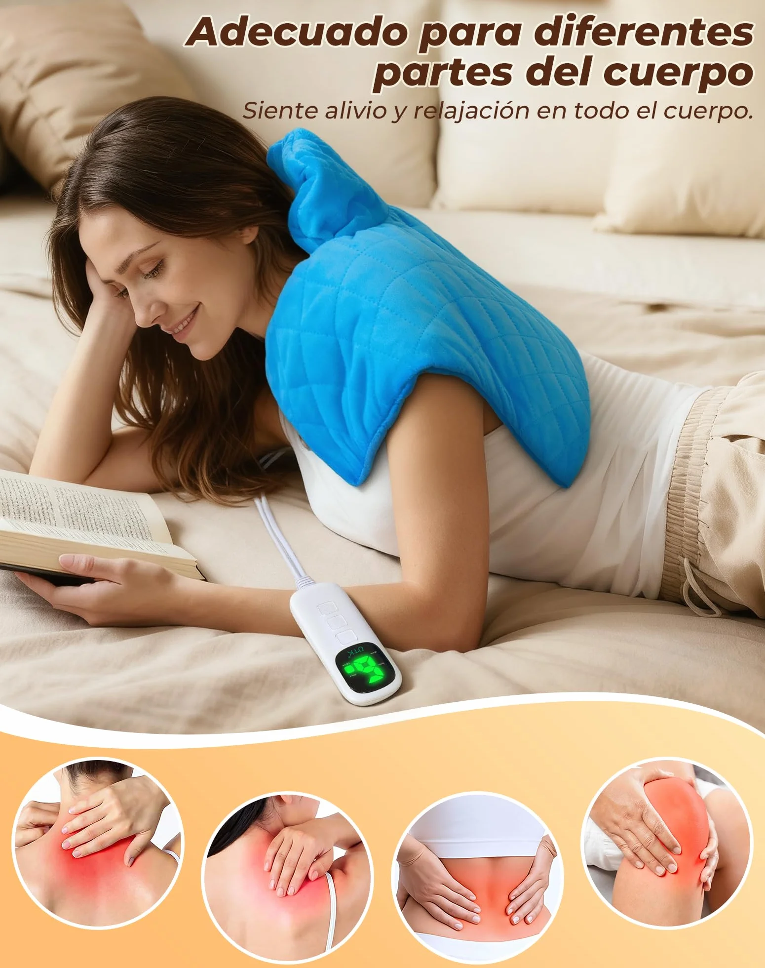 UTK Manta Eléctrica Espalda Y Cuello, Hasta 70 °C Manta Eléctrica, Alivio Profundo Del Dolor, Manta Eléctrica Cervical, 6 Niveles De Calor, Aliviar La Tensión Muscular, Regalos San Valentín Mujer