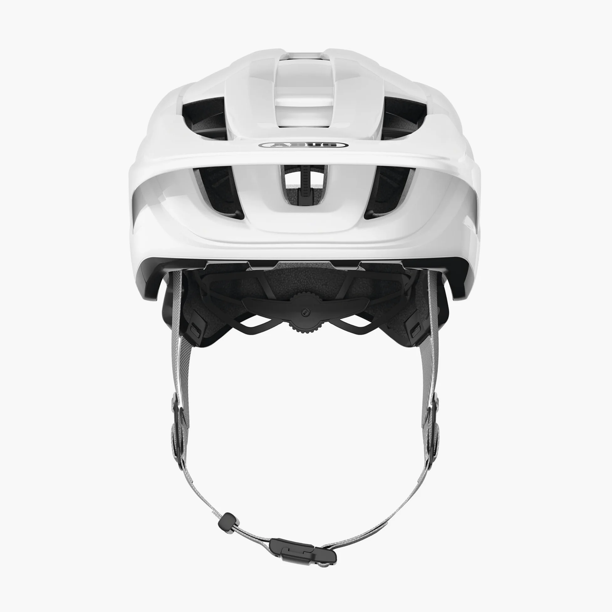 ABUS Cliffhanger Casco MTB de Bicicleta, Alpine White, L | Casco de montaña para singletrail y enduro, cierre magnético, visera regulable, almohadillas lavables