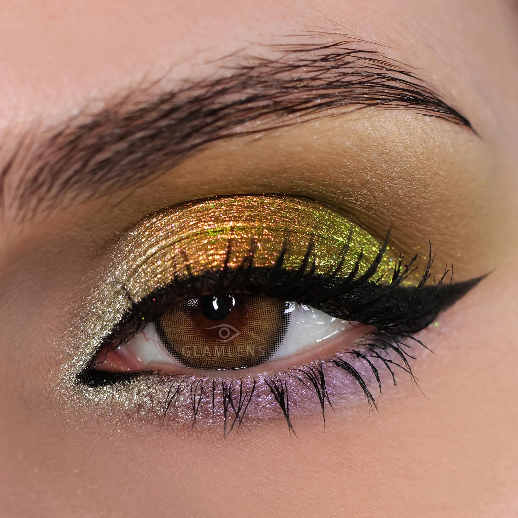 GLAMLENS Bardolino Brown Lentillas de Colores Marrones 1 Par 90 Días Sin Graduación Hidrogel de Silicona