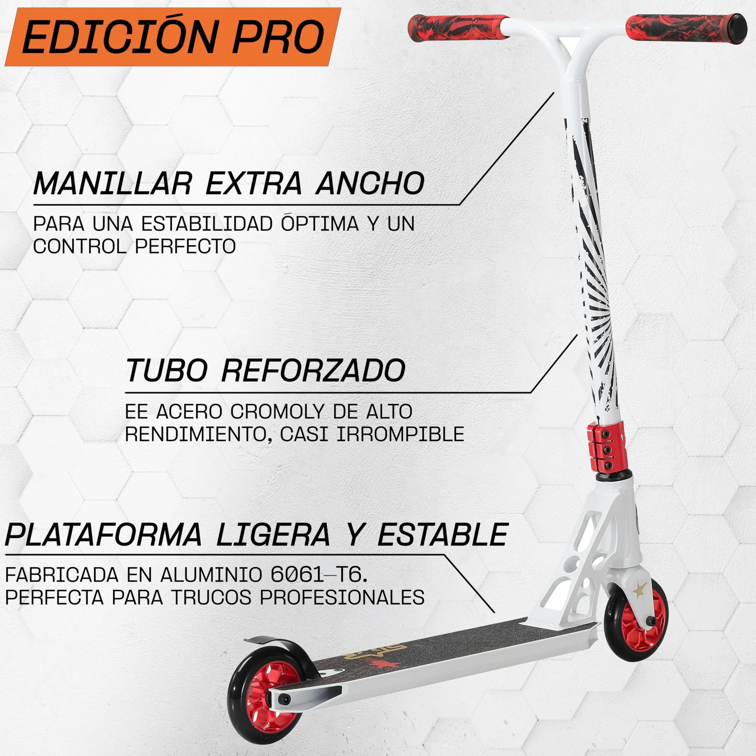 STAR SCOOTER Patinete de Acrobacias Profesional Patineta Freestyle Stunt Scooter para niños y niñas a Partir de 8 años | 110 mm Edición Pro HIC