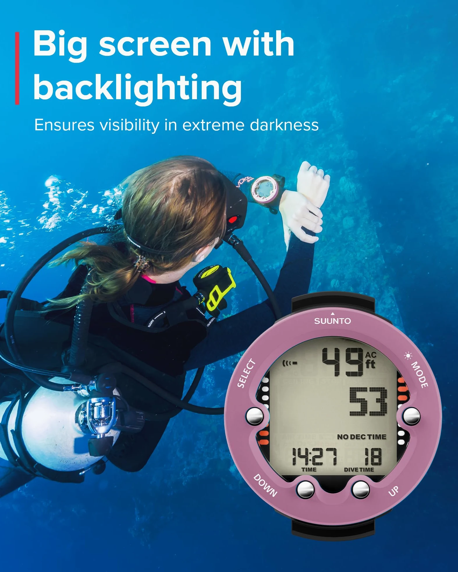 SUUNTO Zoop Novo - Ordenador de buceo de muñeca, Wildberry