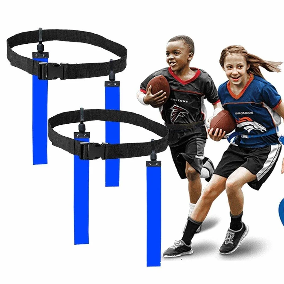 Flag Football Set Flager Football Gear Flag Cinturones De Fútbol Y Banderas Cinturón De Fútbol Ajustable para Entrenamiento para Niños