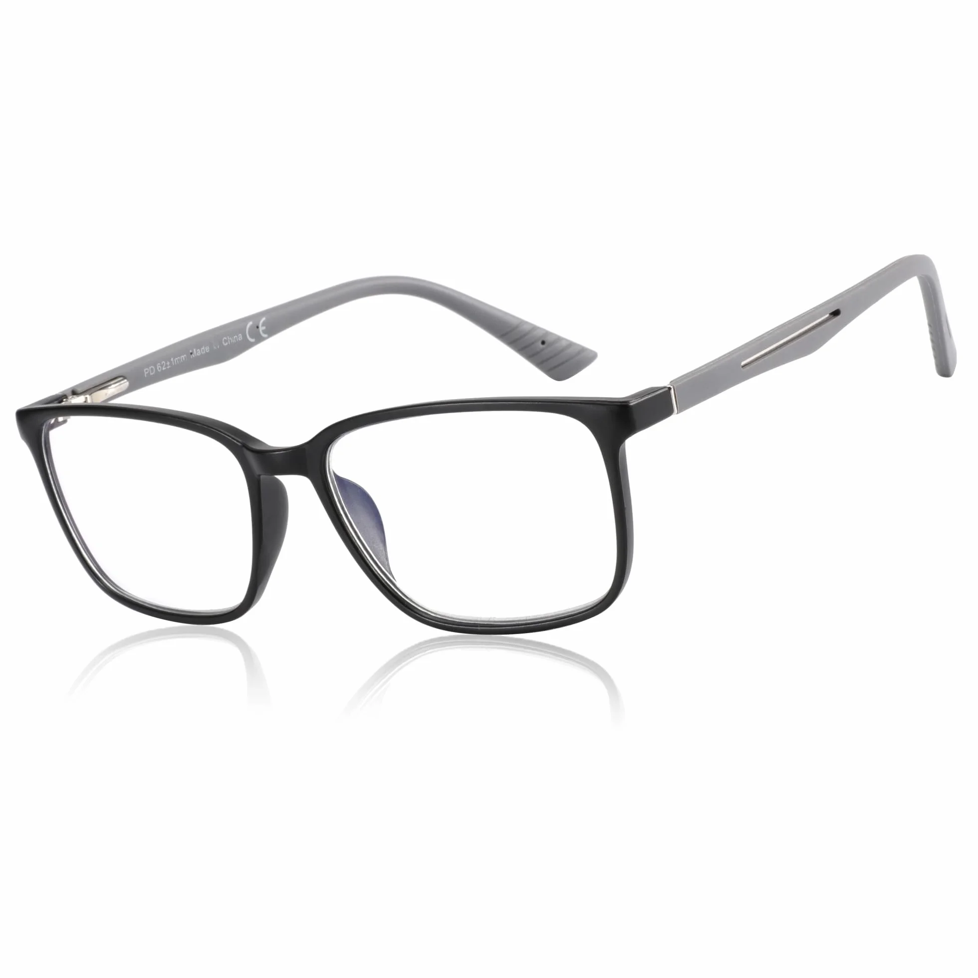 ZENOTTIC Gafas de Lectura para Hombre Filtro de Luz Azul Montura Quadrada Bisagras de Resorte Anti-Reflejantes