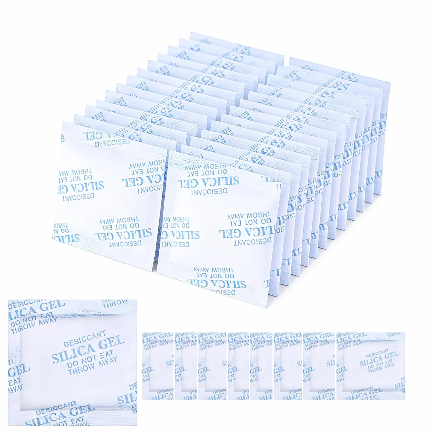 Bolsas Desecantes Gel de Sílice Absorbente de Humedad 10g x 30, Protección para Zapatos Electrónica Cámaras